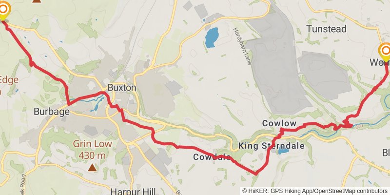 High Peak 60 miles Trail stage 5 Map