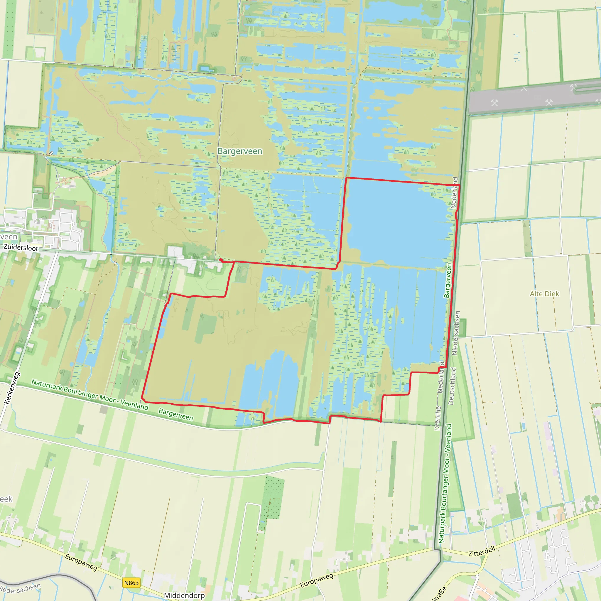 Bergerveen Loop via Huenen Weg and Trage - Tocht Weiteveen mobile static map