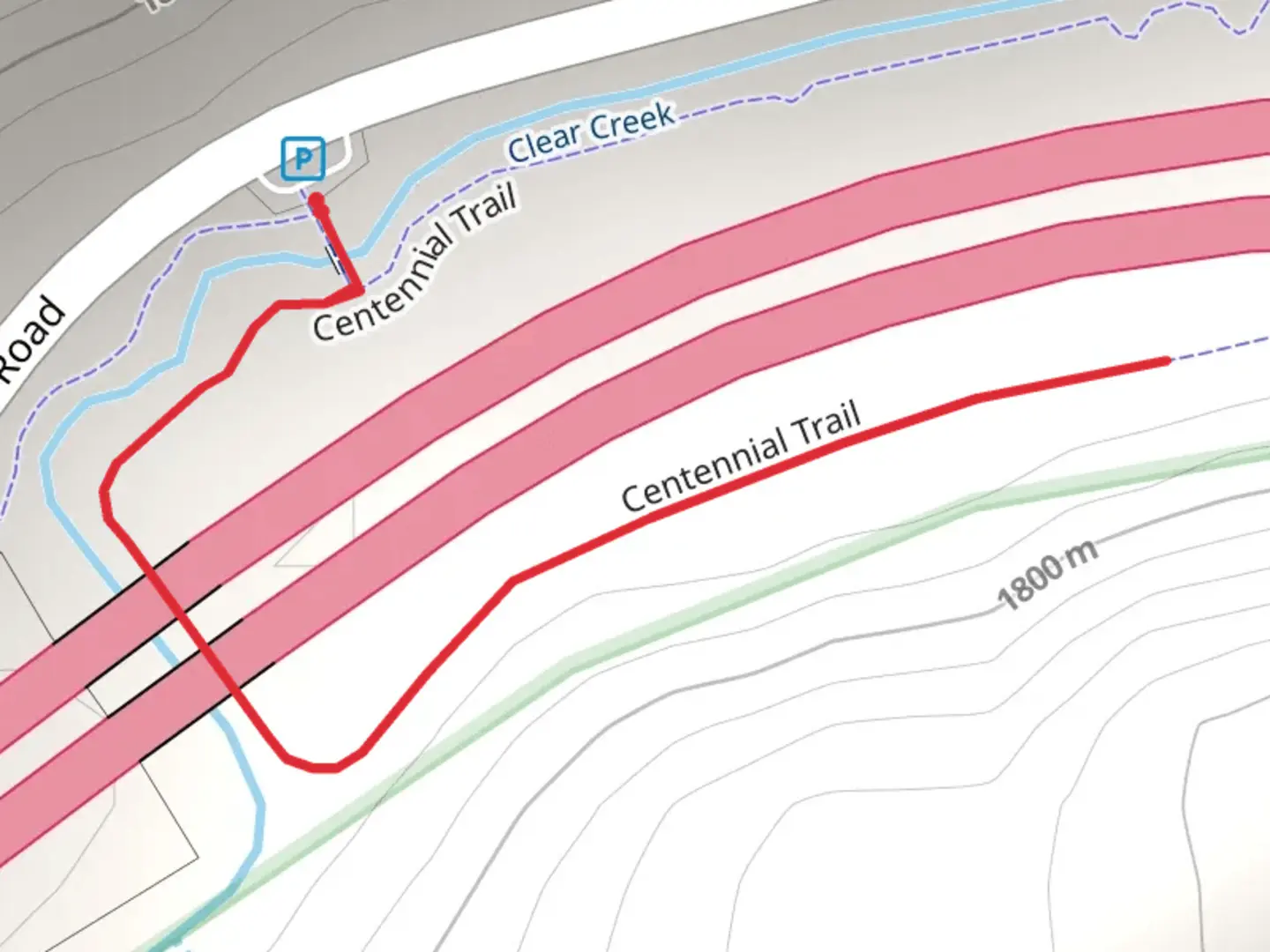 An image depicting the trail Clear Creek and its surrounding area.