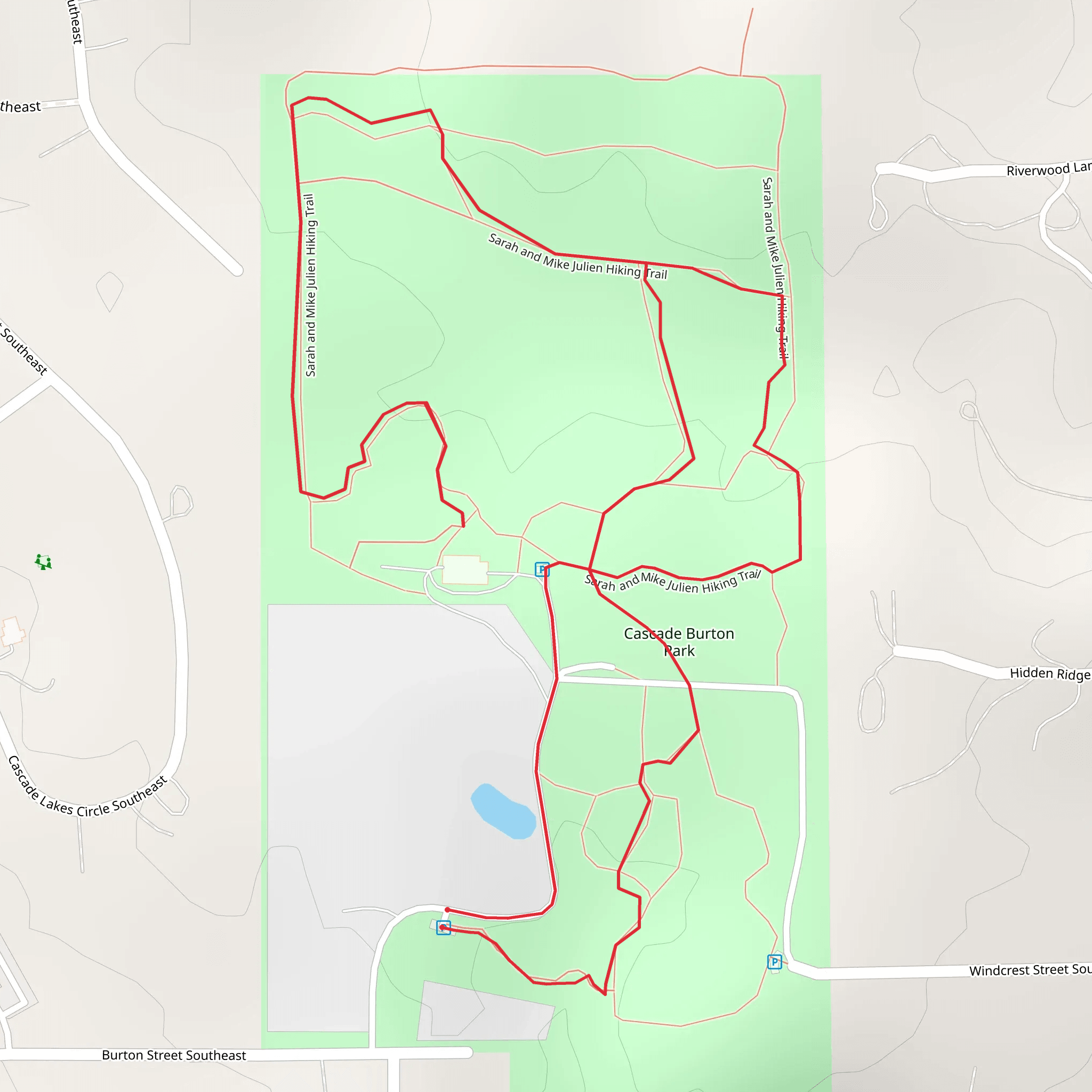Sarah and Mike Julien Hiking Loop Trail mobile static map