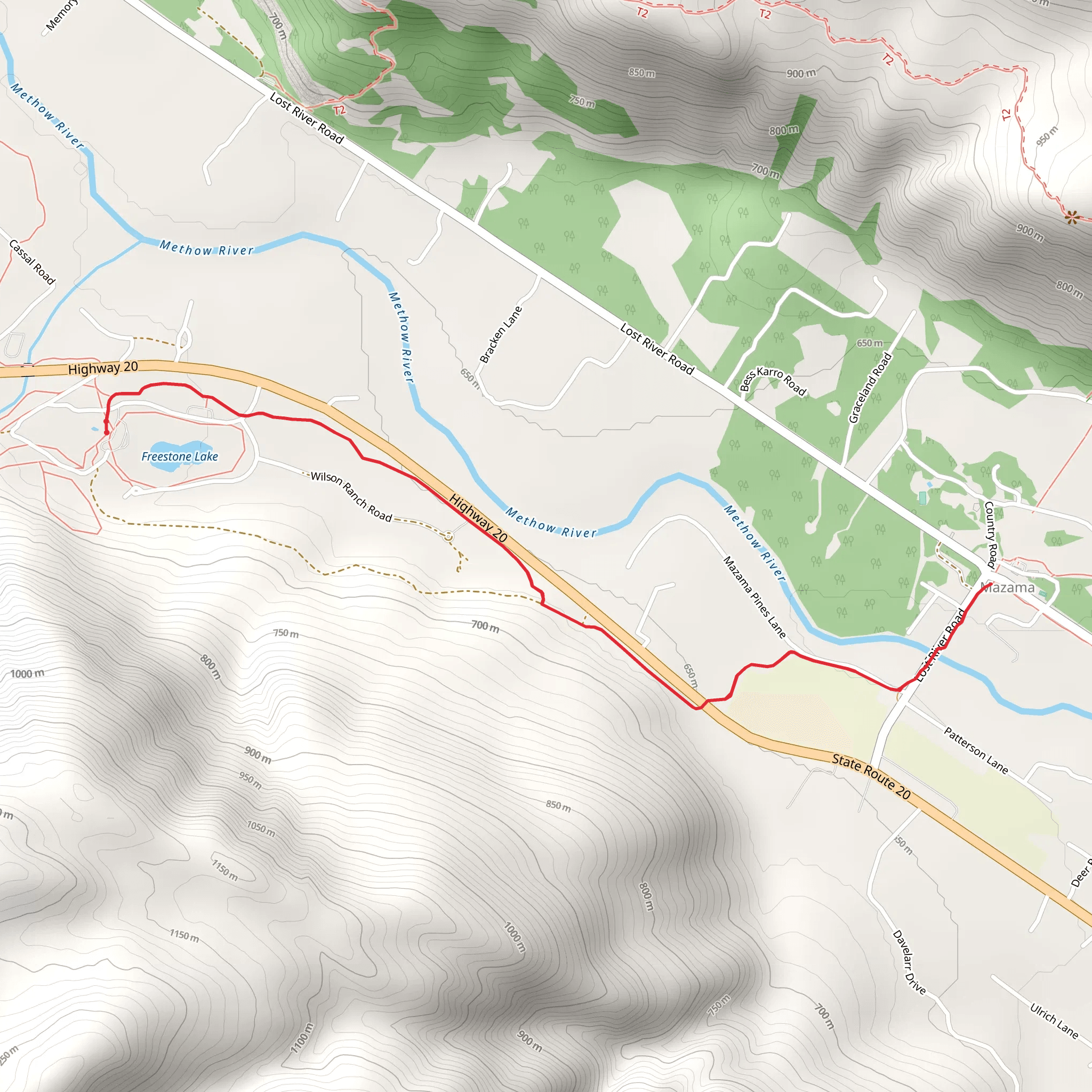 Methow Valley Community Trail- Mazama to Freestone Inn mobile static map
