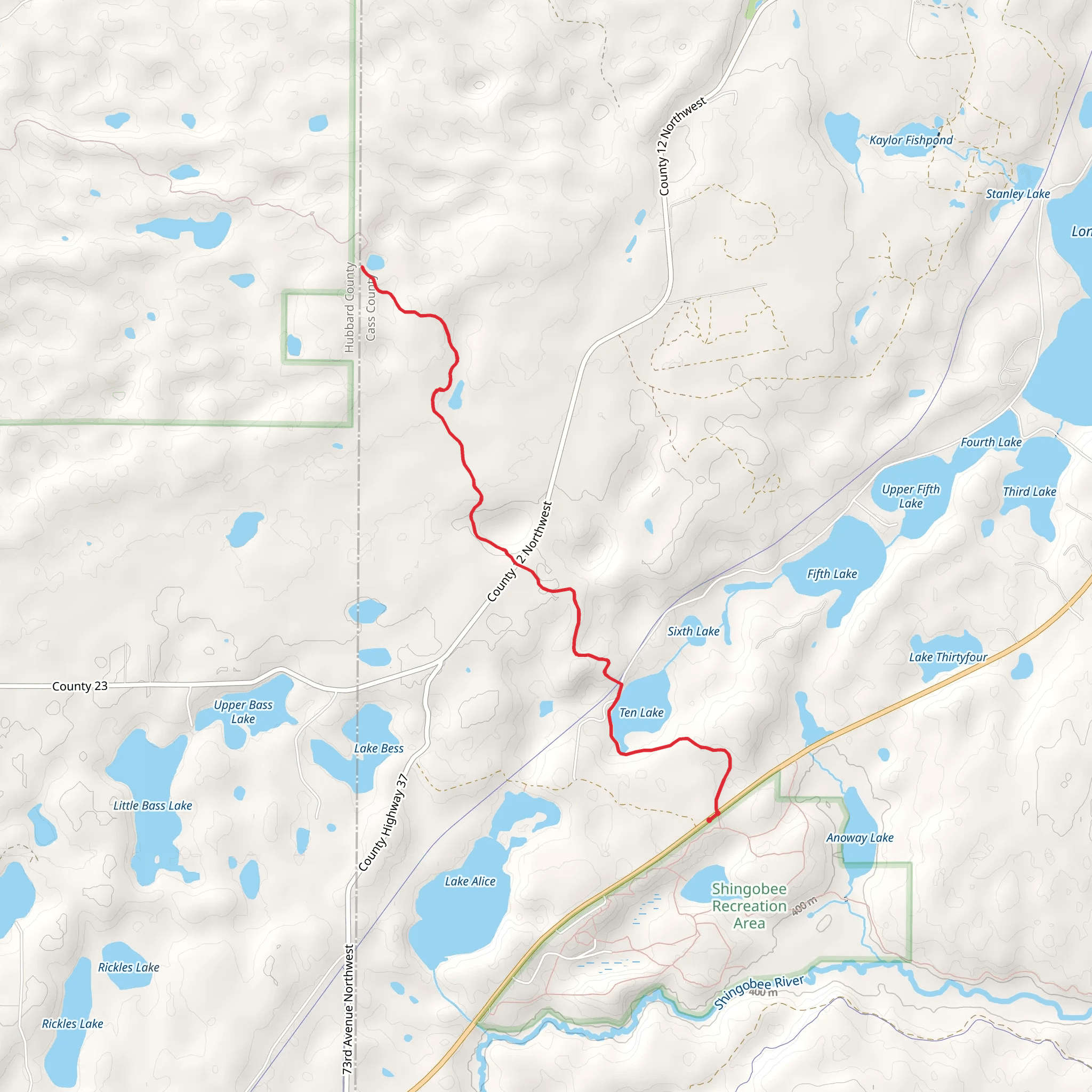 North Country Trail - Ten Lake mobile static map
