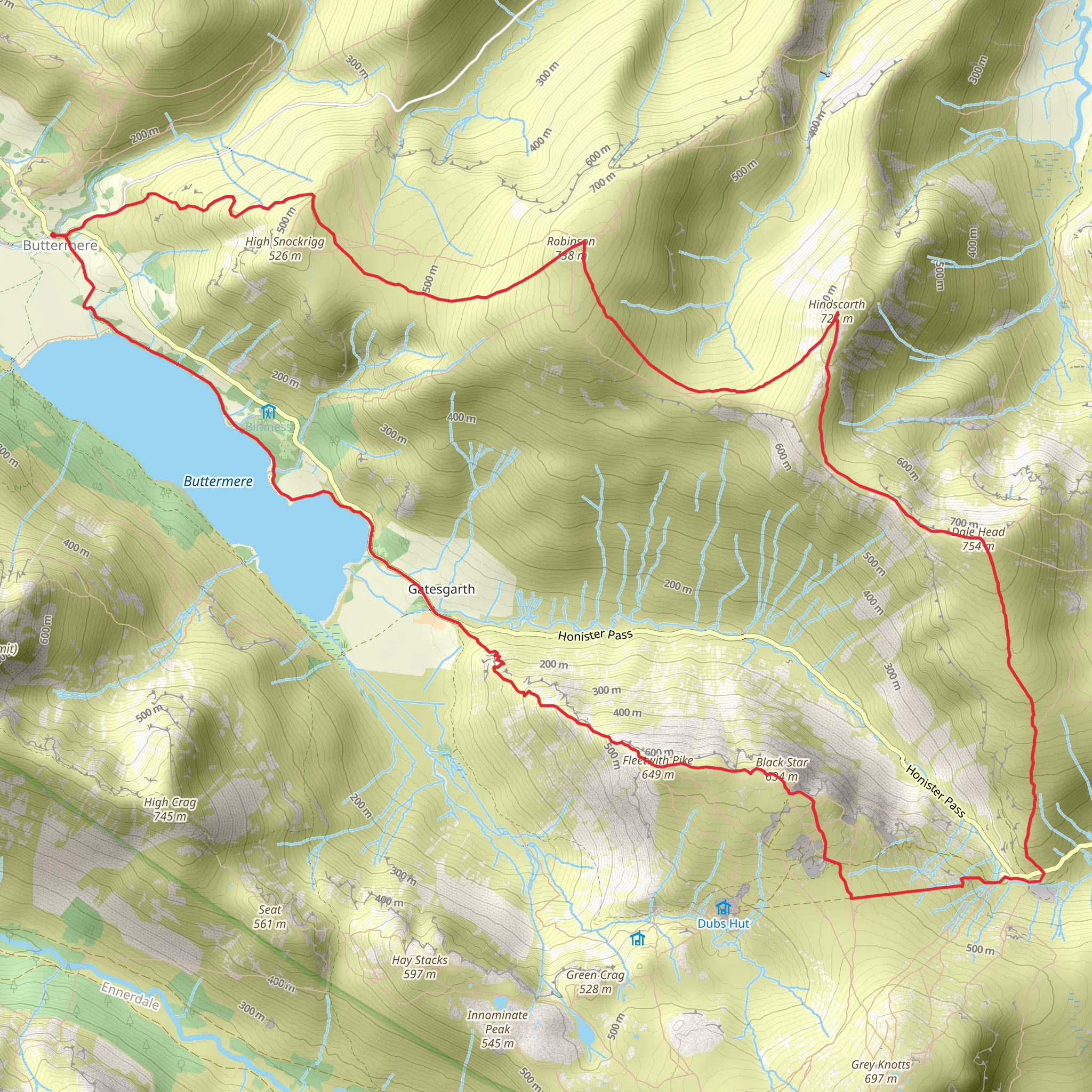 Fleetwith Pike - Robinson Loop from Buttermere mobile static map
