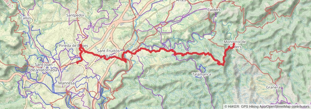 GR 3 Central Path of Catalonia stage 33 Map