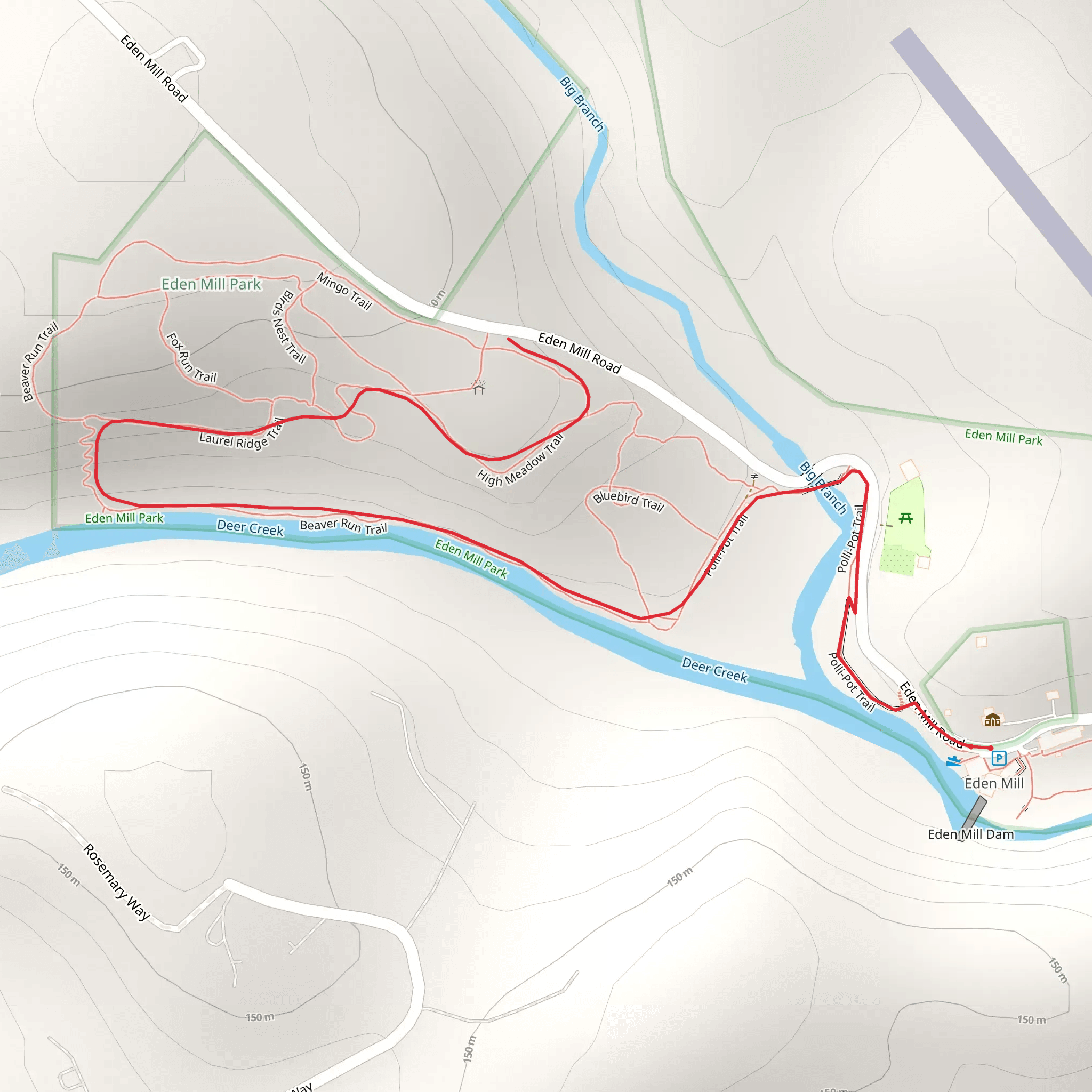 Eden Mills Park Walk mobile static map
