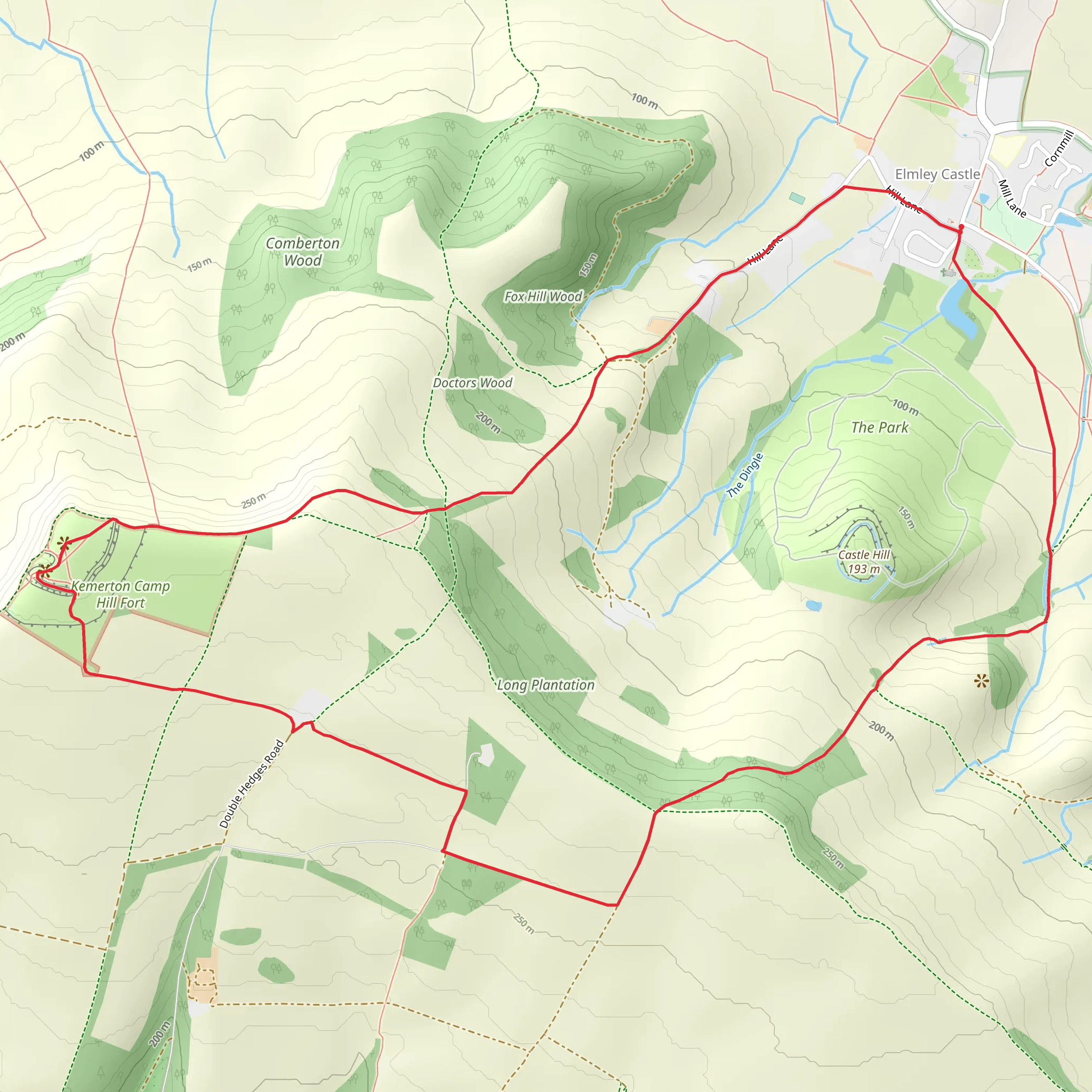 Elmley Castle Circular Walk mobile static map