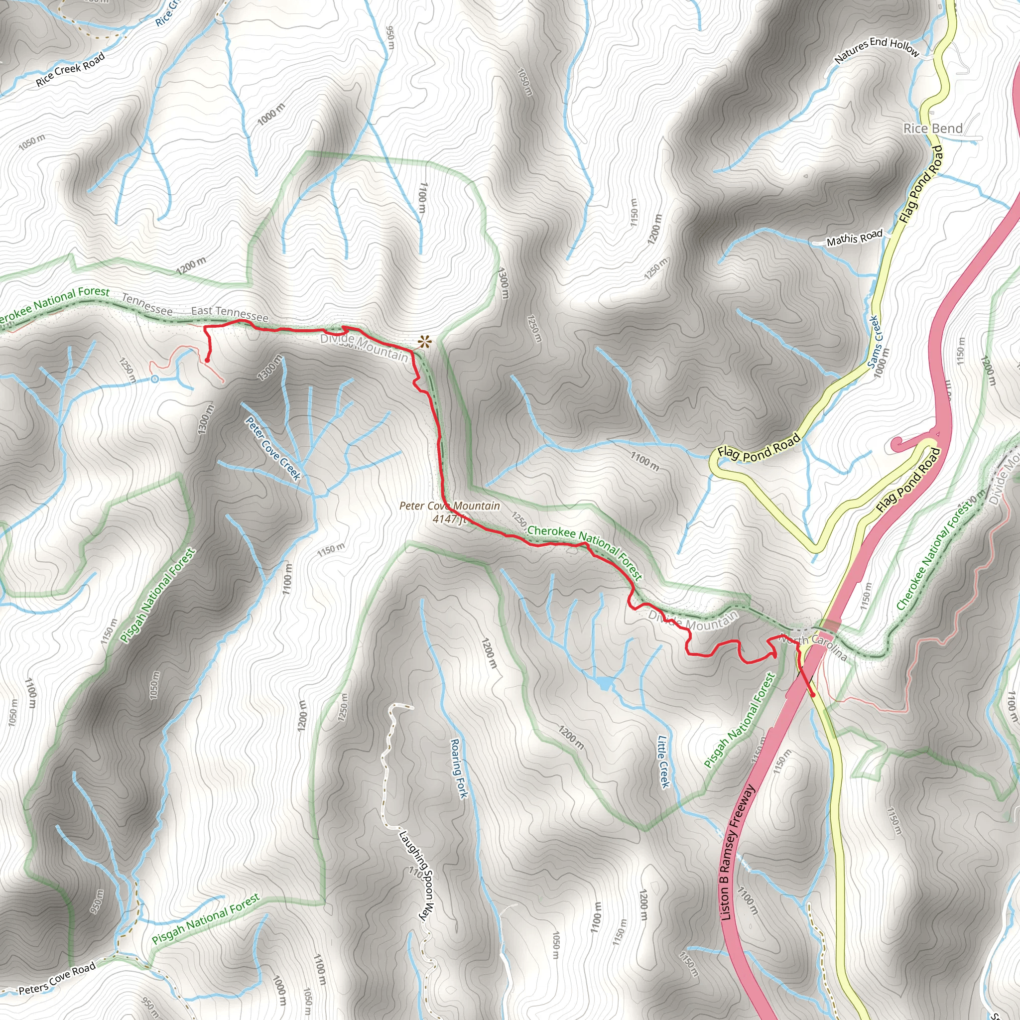 High Rock, Peter Cove Mountain via Appalachian Trail mobile static map