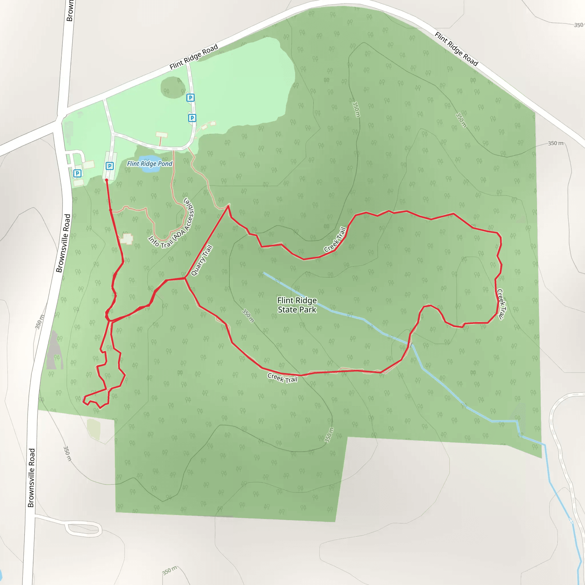 Flint Ridge State Park Loop mobile static map