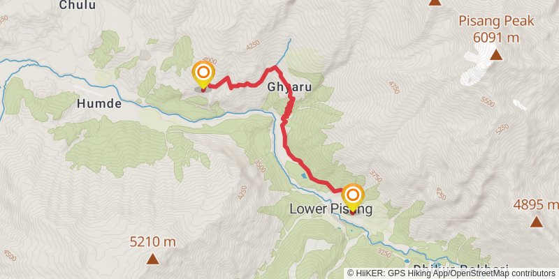 Annapurna Circuit Trek stage 6 Map