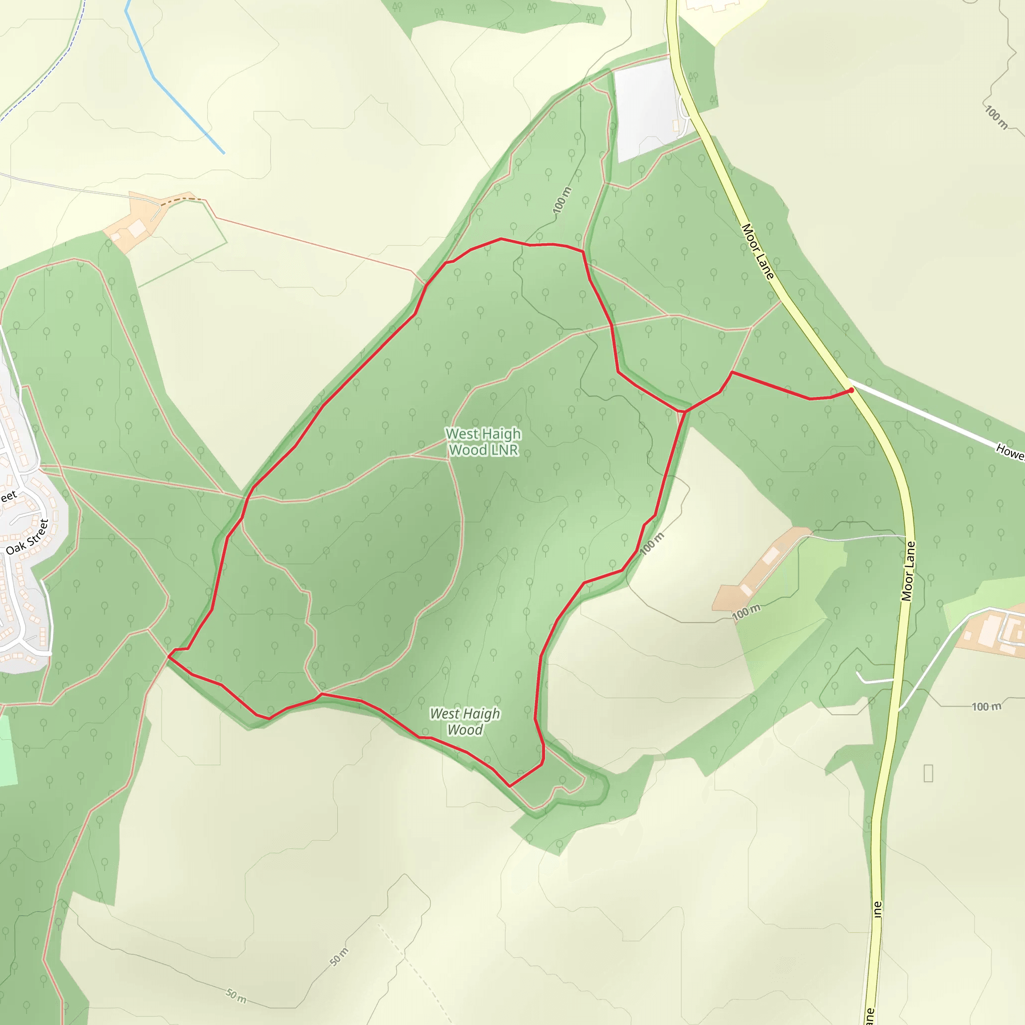 West Haigh Wood Loop mobile static map