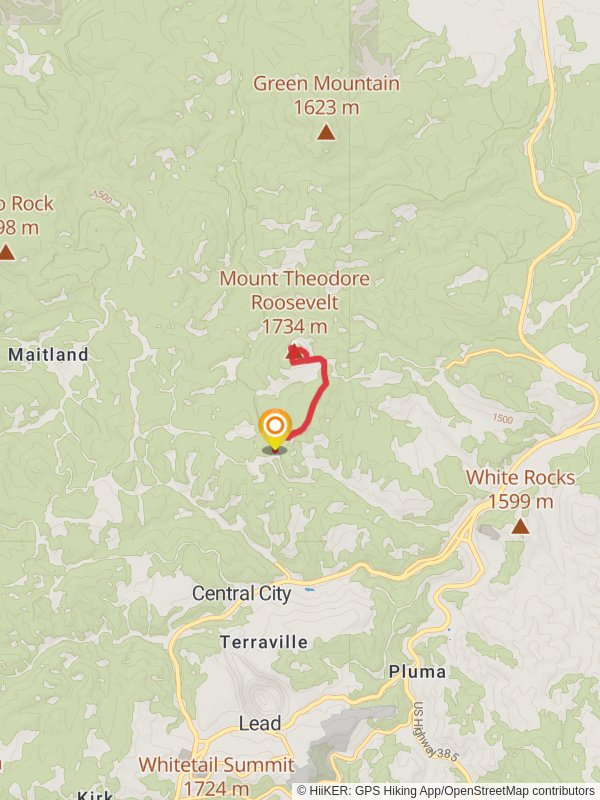 Mount Theodore Roosevelt from Tetro Rock Road mobile static map