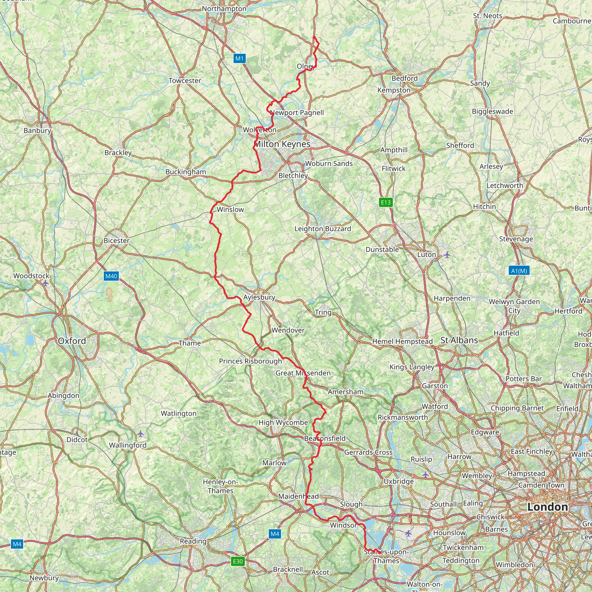 Buckinghamshire Way mobile static map