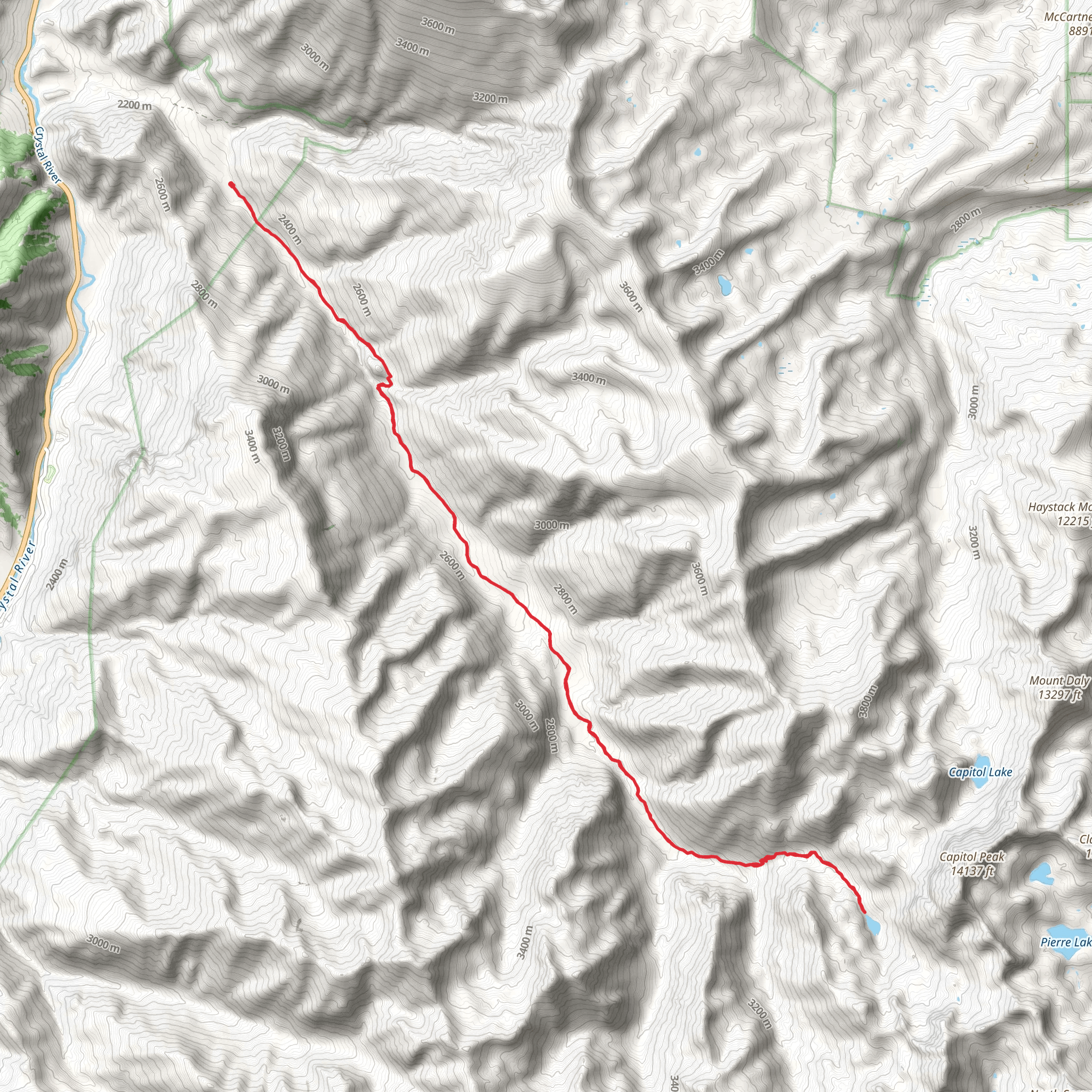 Avalanche Lake via Silver Creek Trail mobile static map