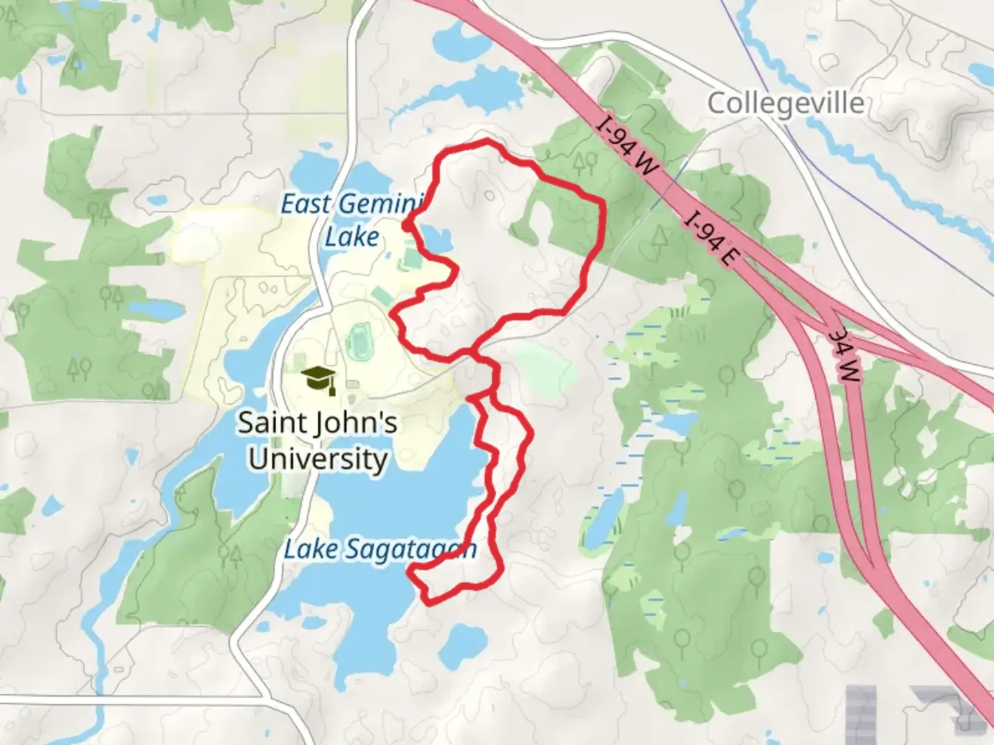 An image depicting the trail Cichy Pond and Chapel Loop Trail and its surrounding area.