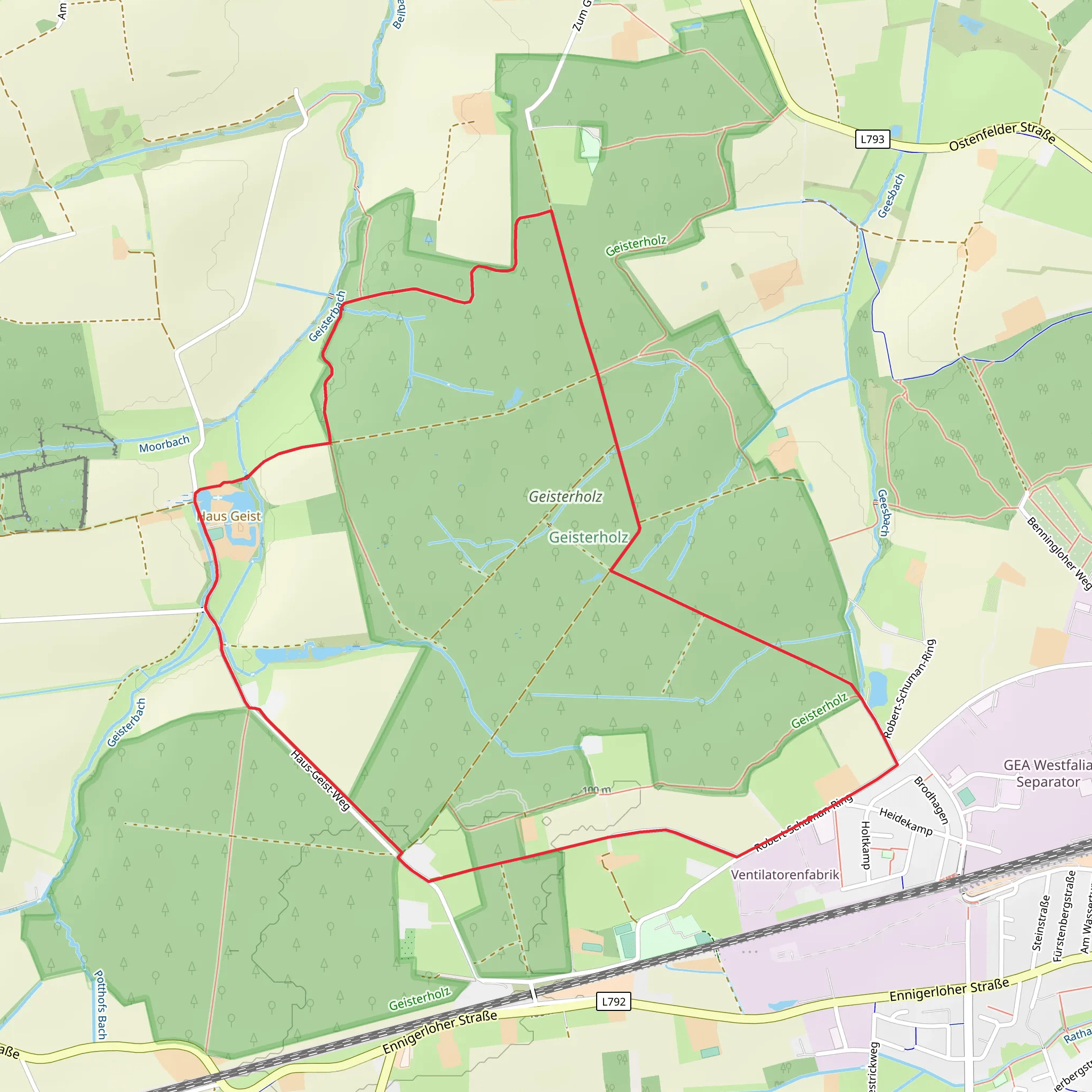 Geist Holz and Haus Geist Loop via Robert Schuman Ring mobile static map