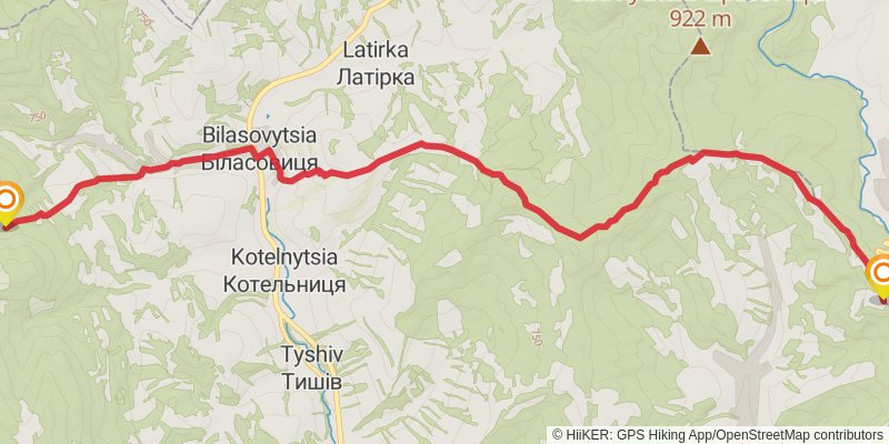 Trans Carpathian Hike stage 46 Map