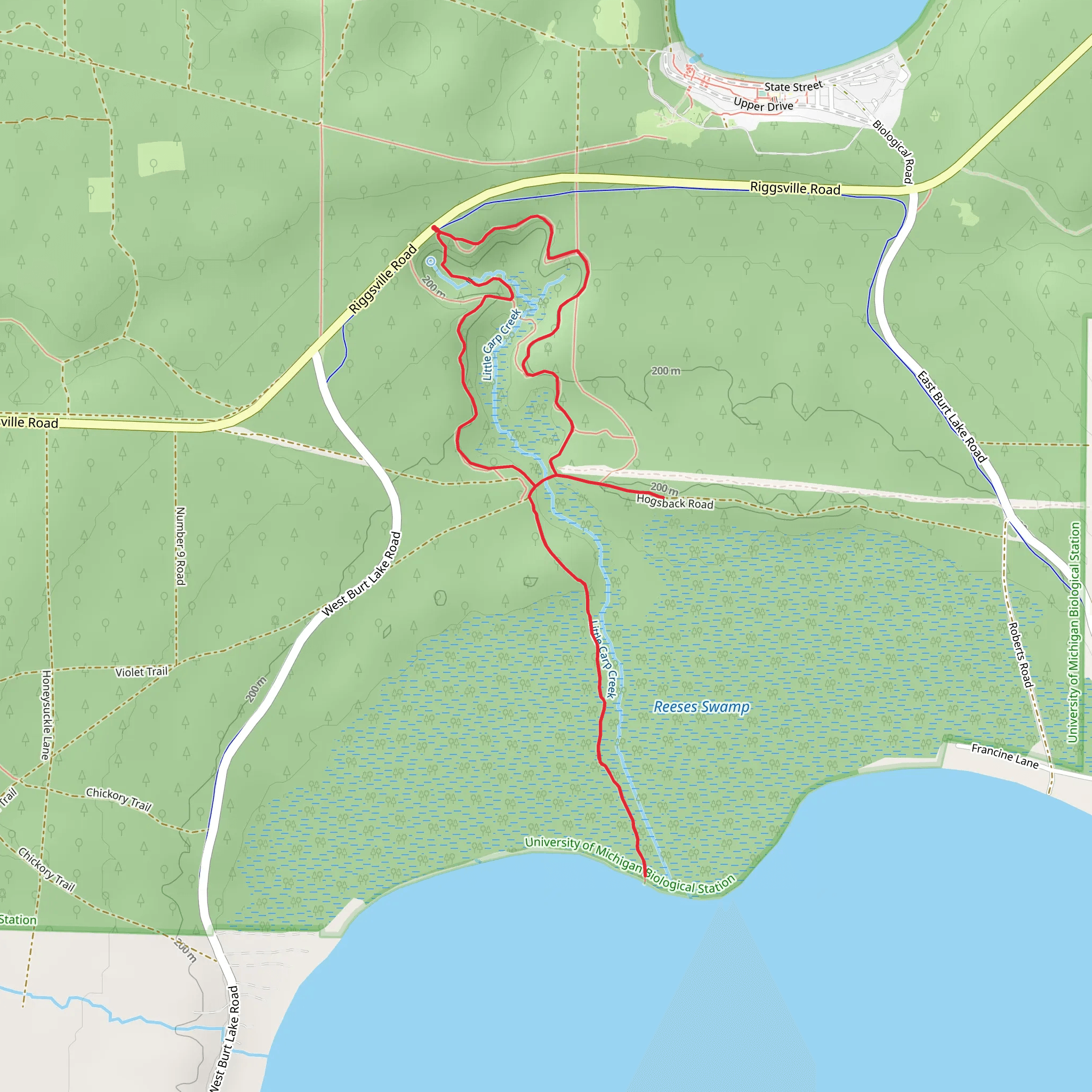 The Gorge Hiking Trail and Little Carp Creek mobile static map