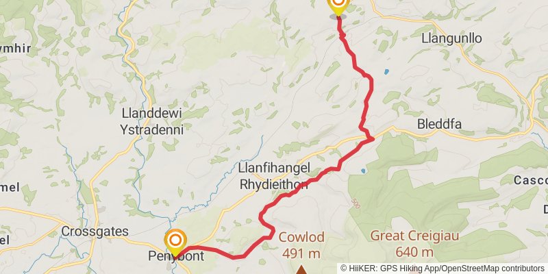Heart of Wales Line Trail stage 4 Map