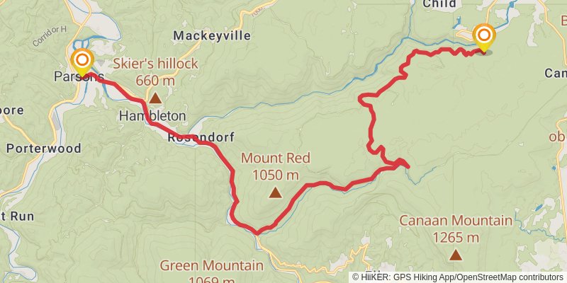 American Discovery Trail - West Virginia stage 9 Map