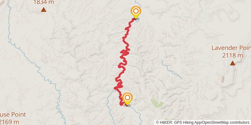 Salt Creek Canyon Trail stage 2 Map