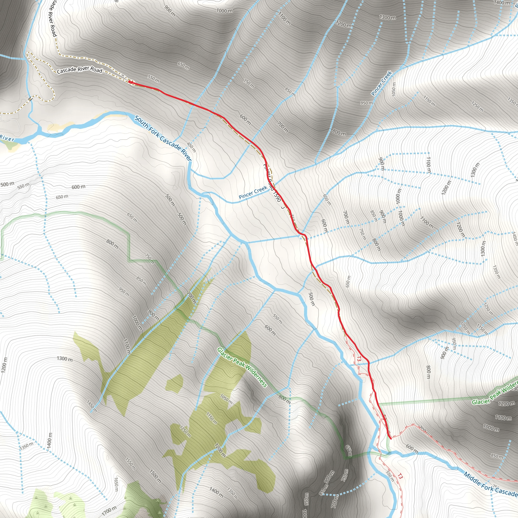 Cascade River Trail mobile static map