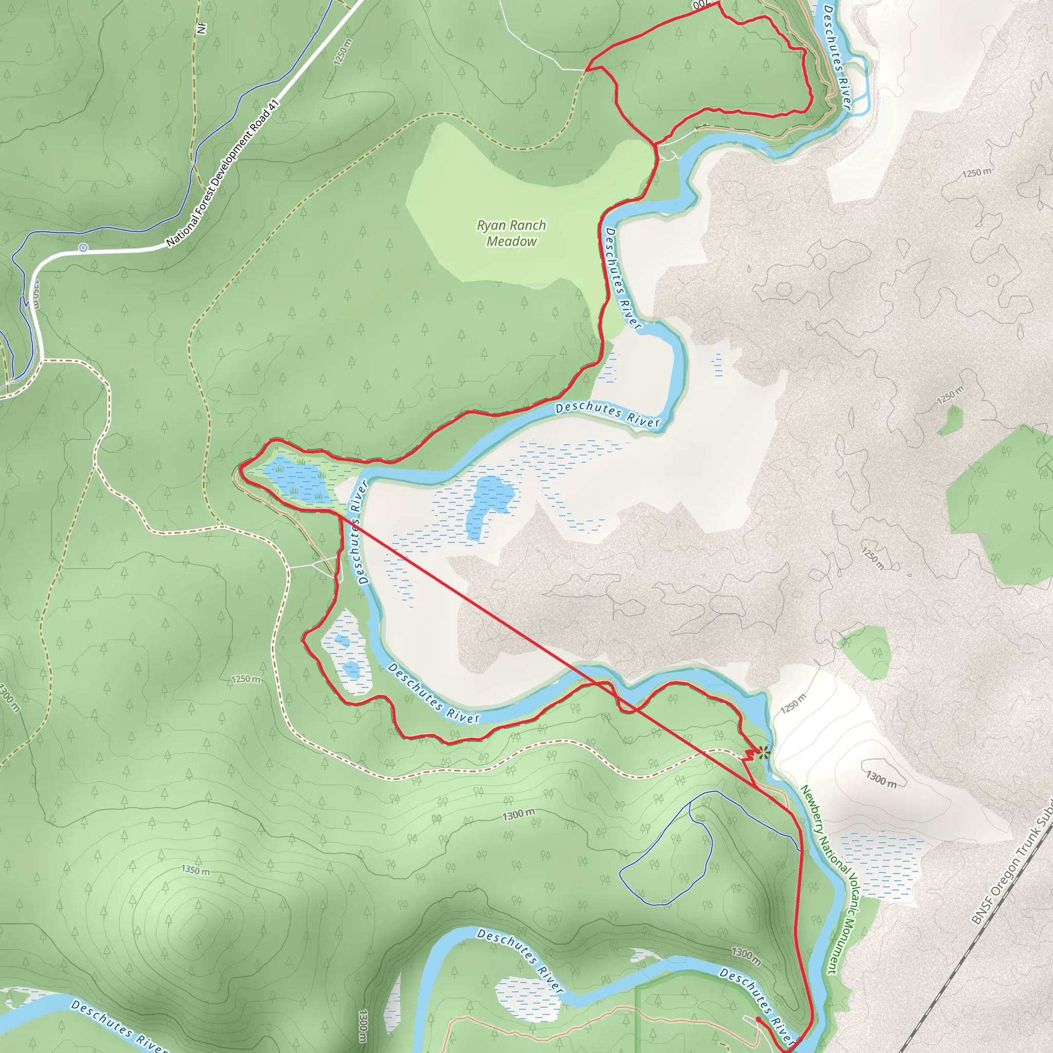 Deschutes River Out and Back mobile static map