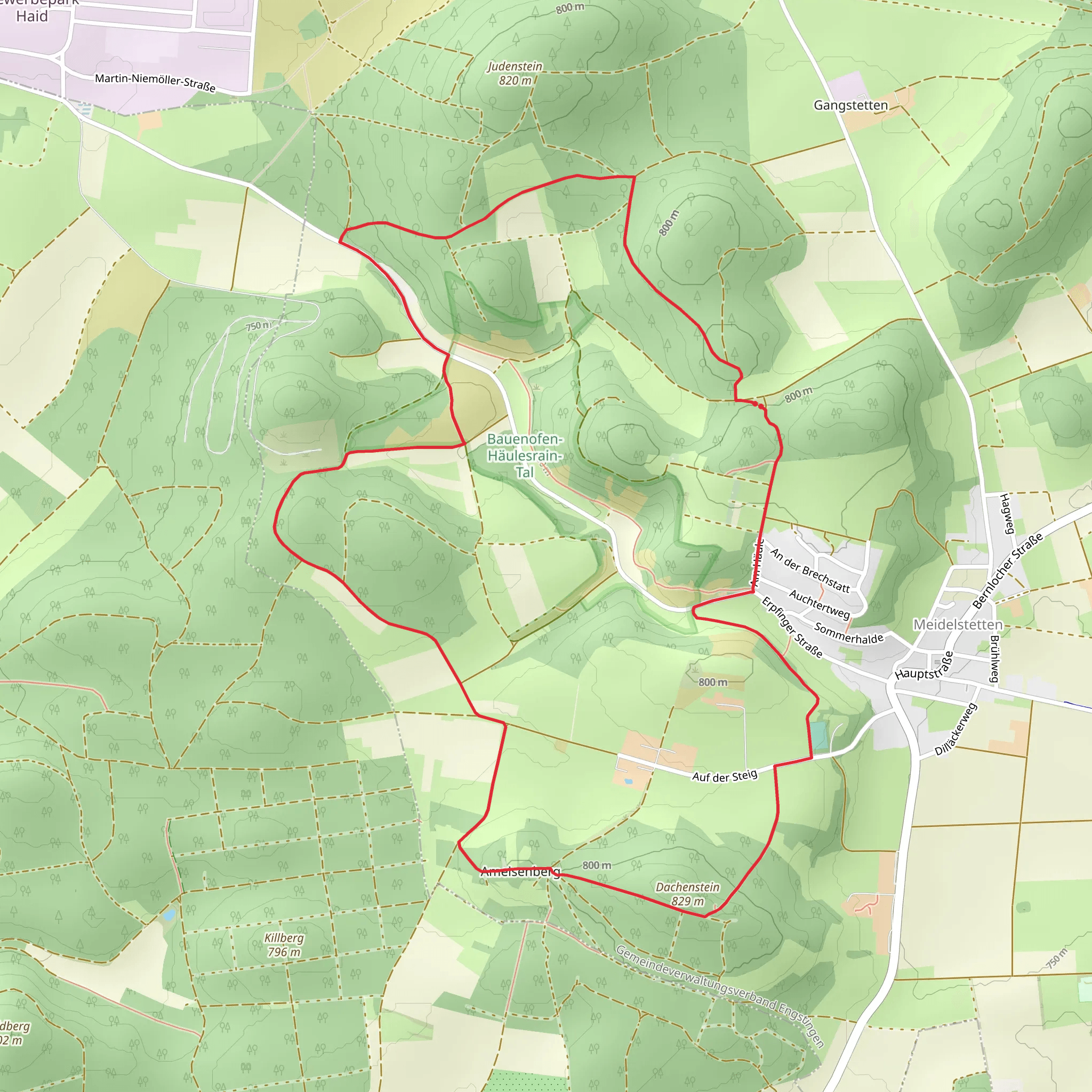 Rundwanderweg Meidelstetten mobile static map