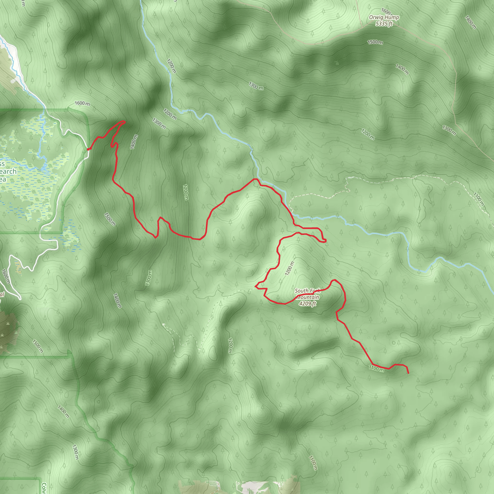 South Fork Mountain Trail mobile static map
