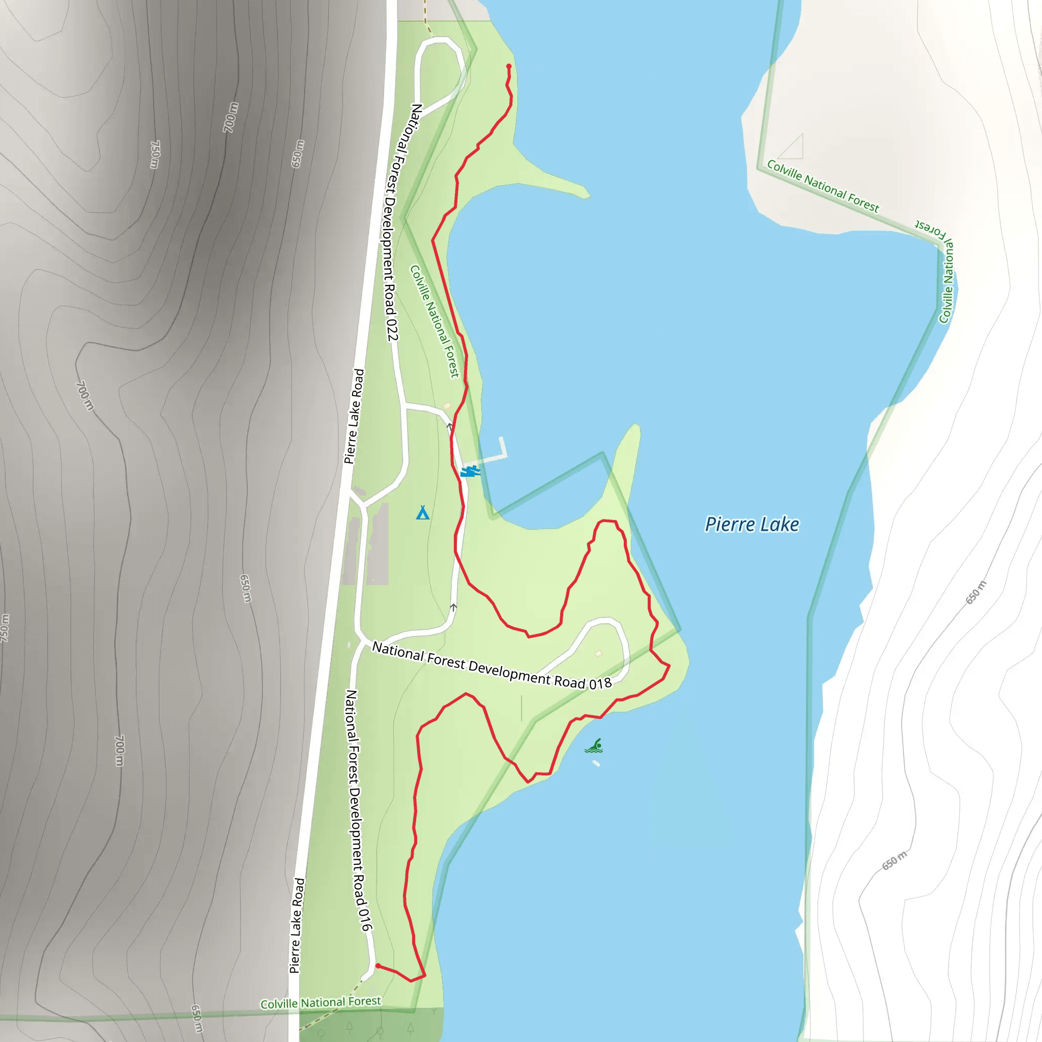 Pierre Lakeshore Trail mobile static map