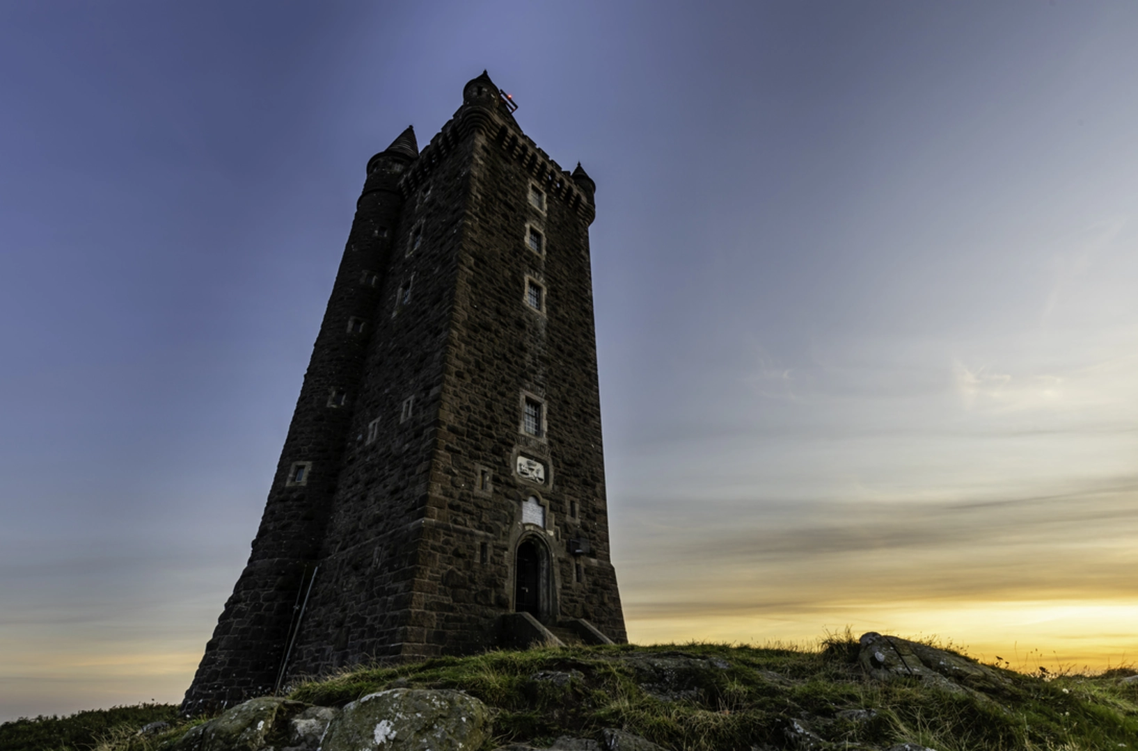 An image depicting the trail Scrabo Hill and its surrounding area.