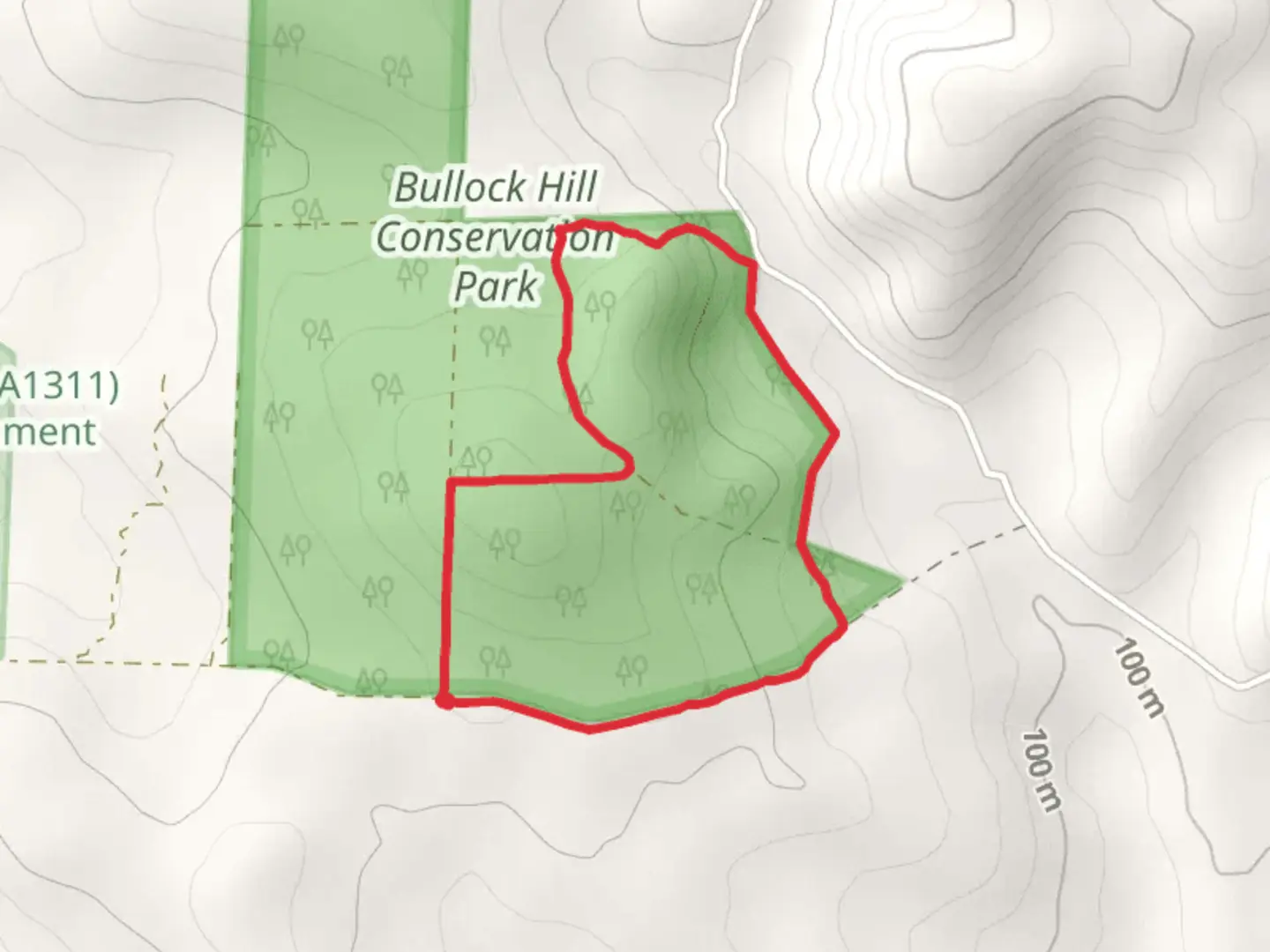 An image depicting the trail Native Grasses Hike - Bullock Hill Conservation Park and its surrounding area.