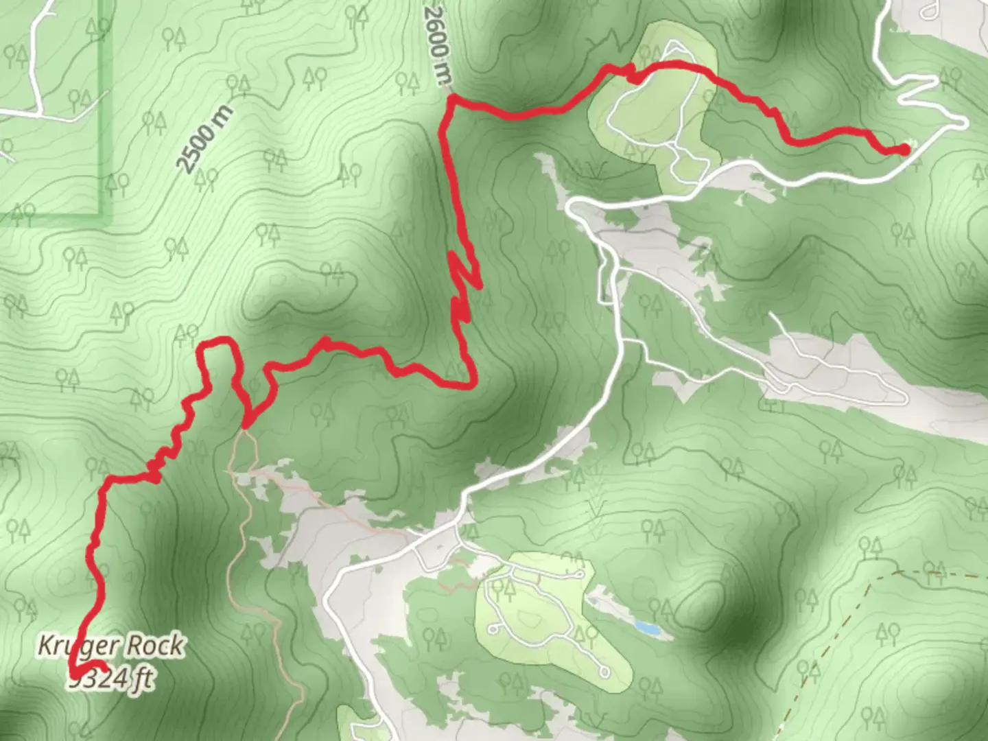 An image depicting the trail Kruger Rock via Limber Pine Trail and its surrounding area.