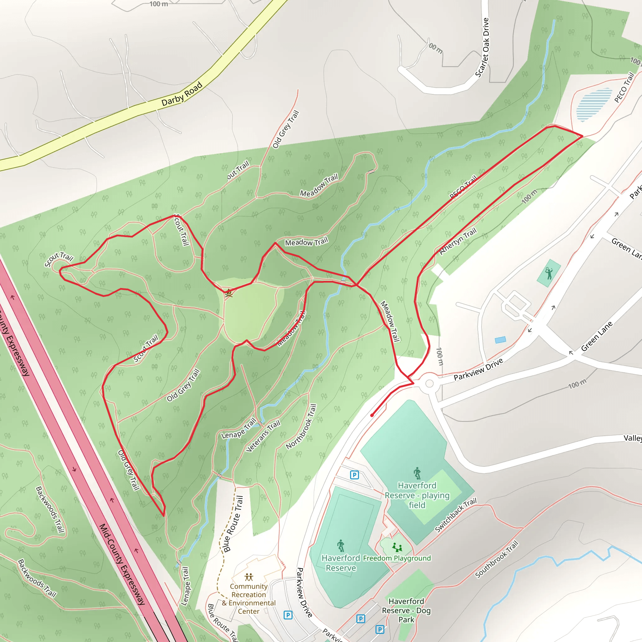 Athertyn Trail and Scout Trail Loop mobile static map