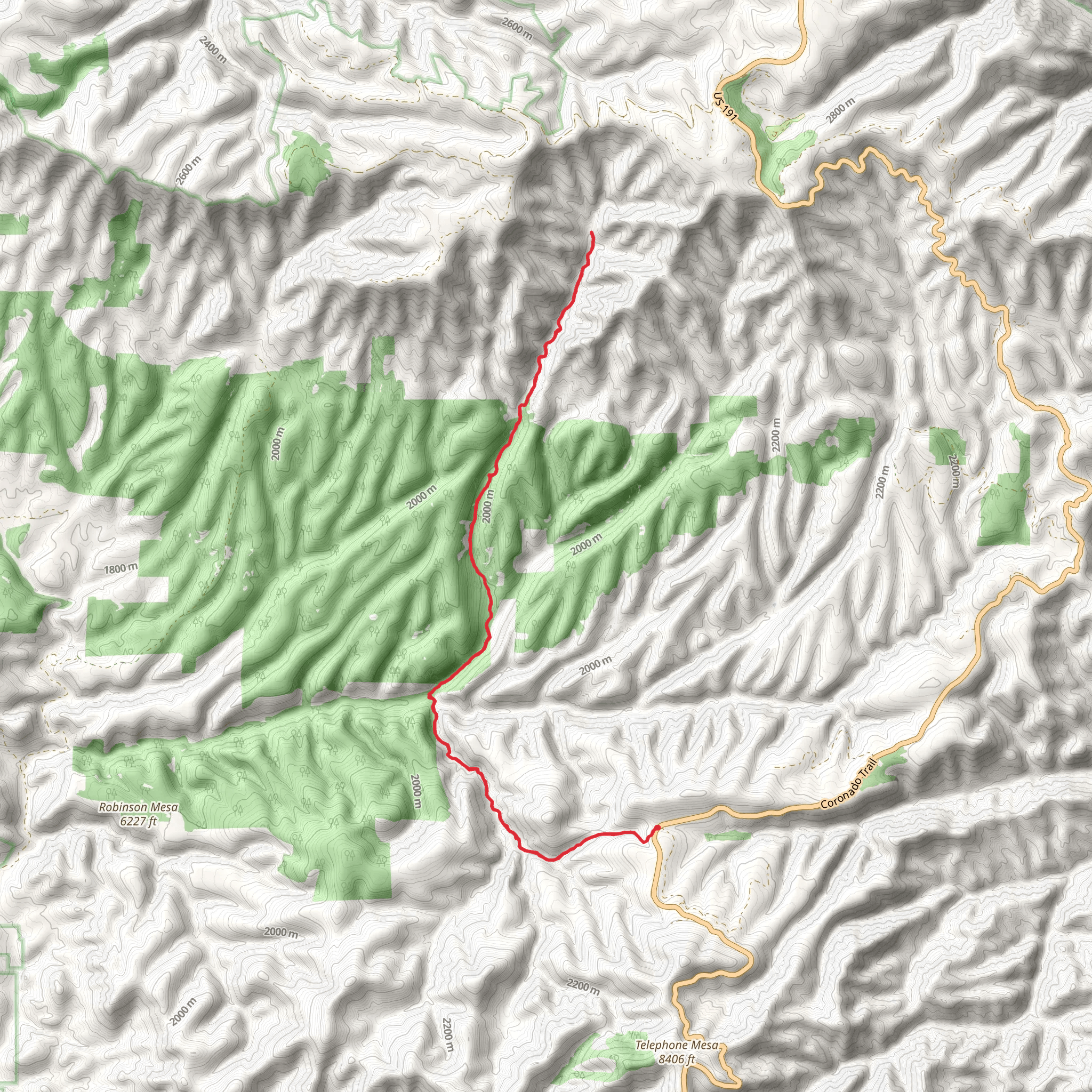 Chitty Creek via Sheep Saddle and Hot Air Trail mobile static map
