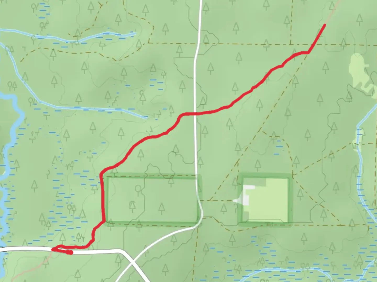An image depicting the trail Jackson Red Ground Trail and its surrounding area.