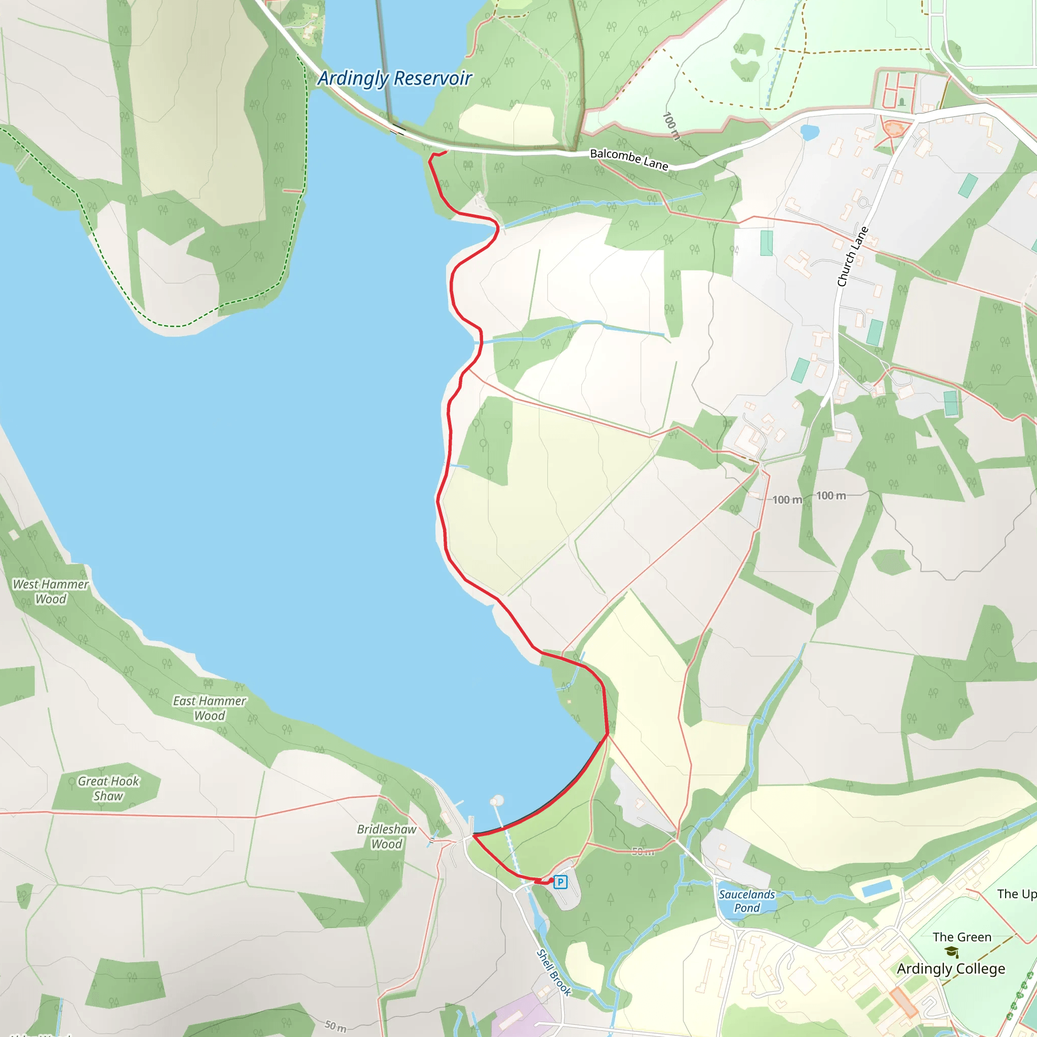 Ardingly Reservoir Short Walk mobile static map