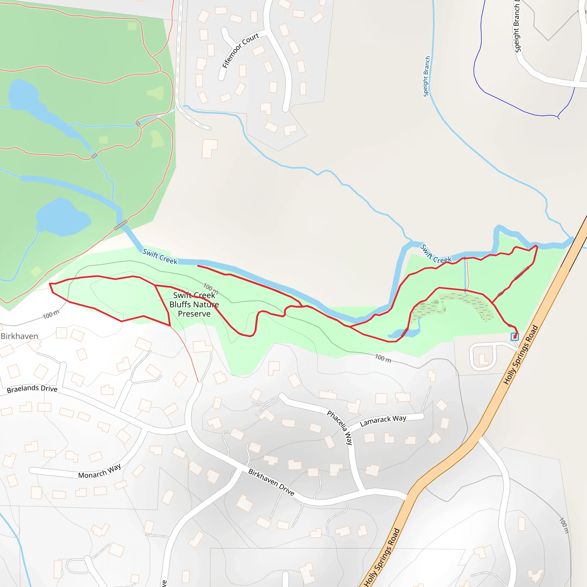 Swift Creek Bluffs Nature Preserve Loop mobile static map