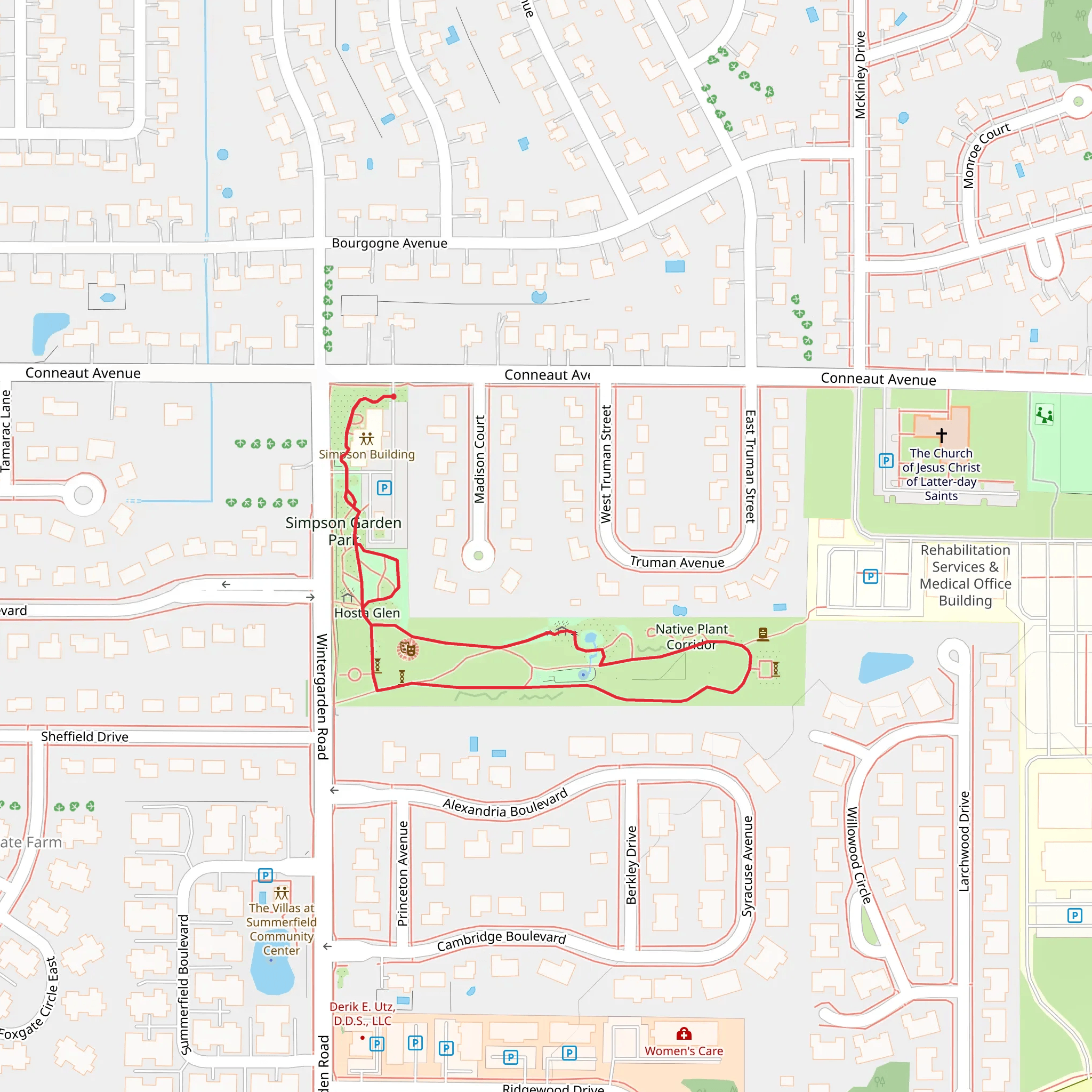 Simpson Garden Park Loop mobile static map