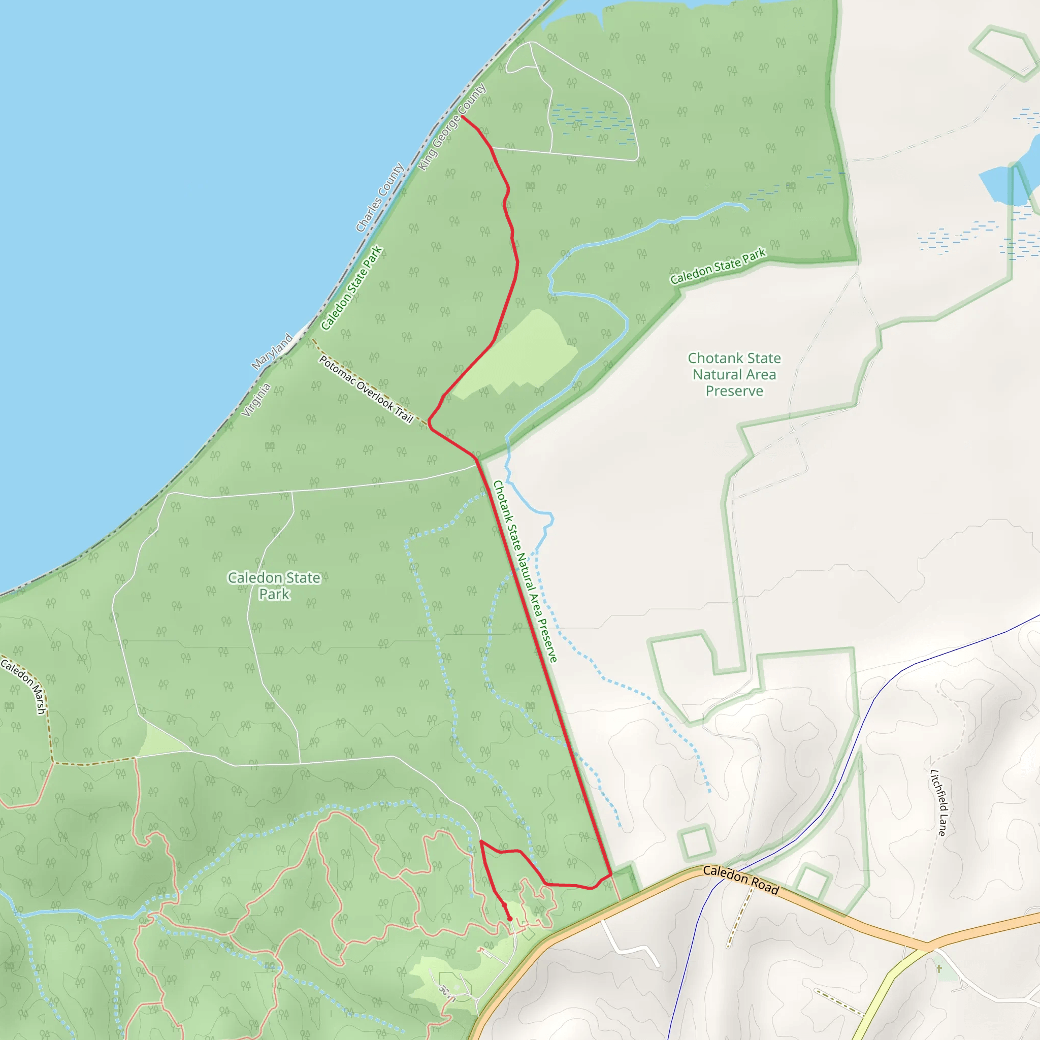 Potomac River from Boyd's Hole Trail mobile static map