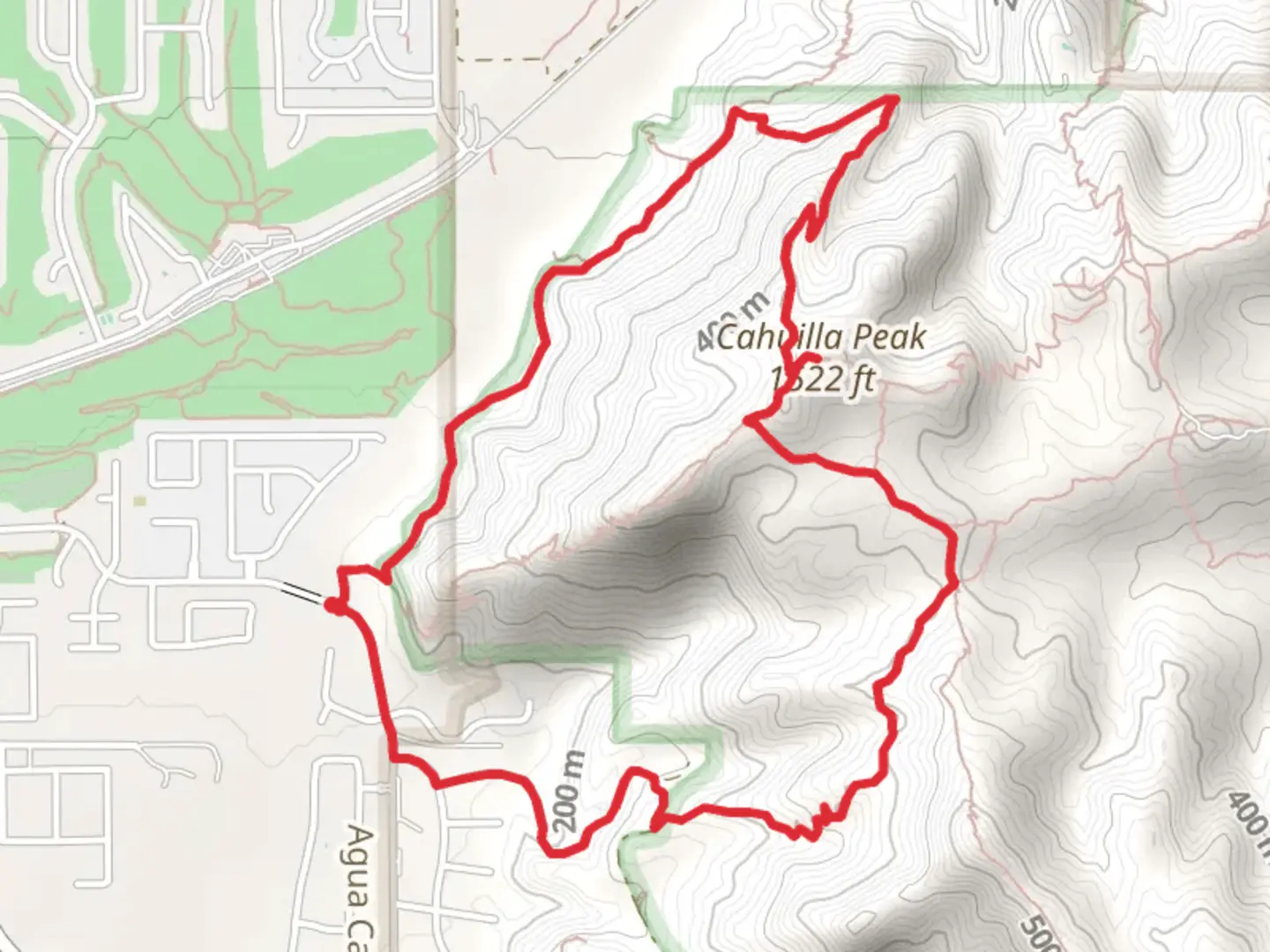 An image depicting the trail Cahuilla Peak via Garstin Loop Trail and its surrounding area.