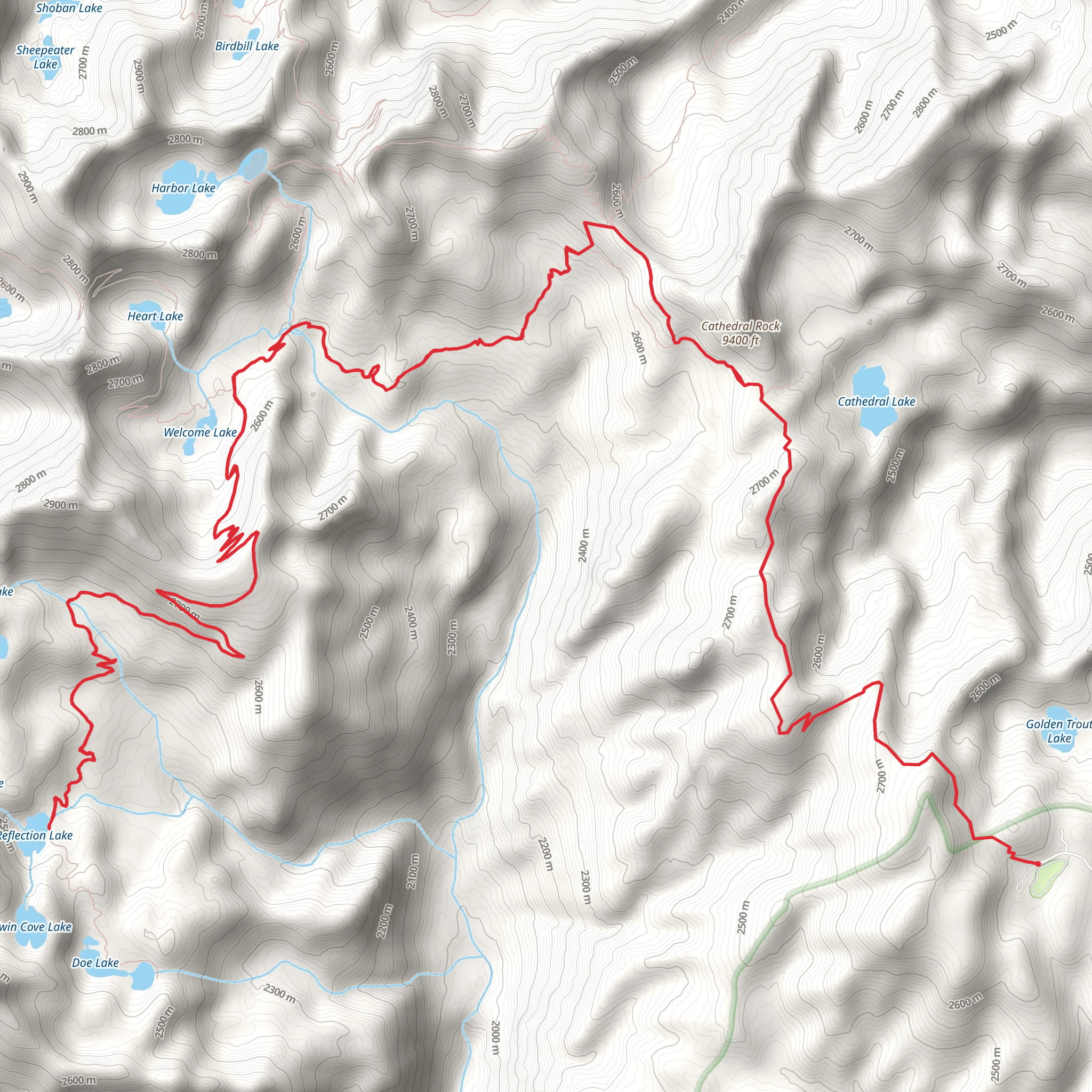 Reflection Lake via Puddin Mountain Trail mobile static map