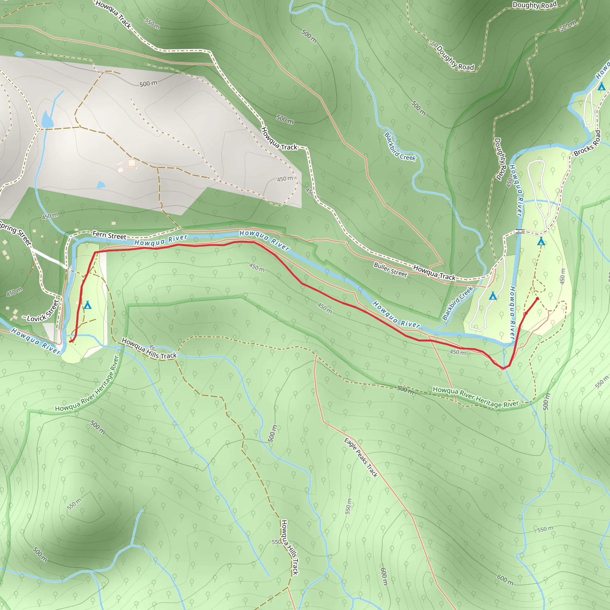 Howqua Hills Heritage Track mobile static map