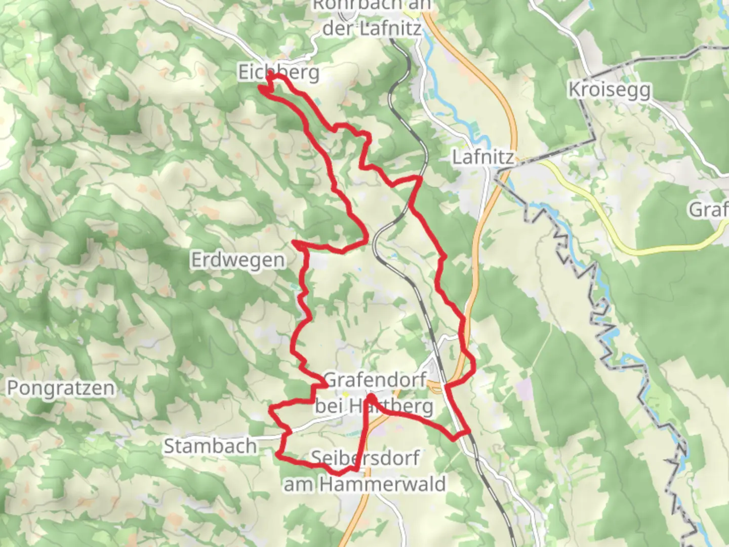 An image depicting the trail Reitenau, Kirchberg and Aichberg Castles Trail and its surrounding area.