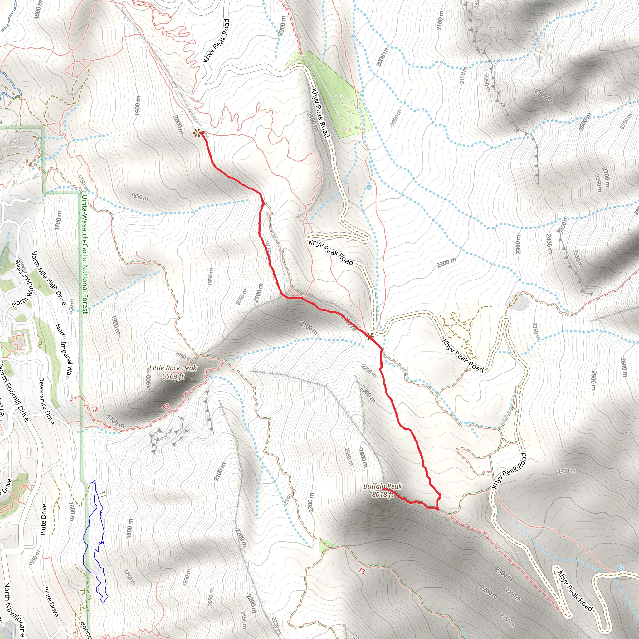 Buffalo Peak via Squaw Peak Overlook Front Trail mobile static map