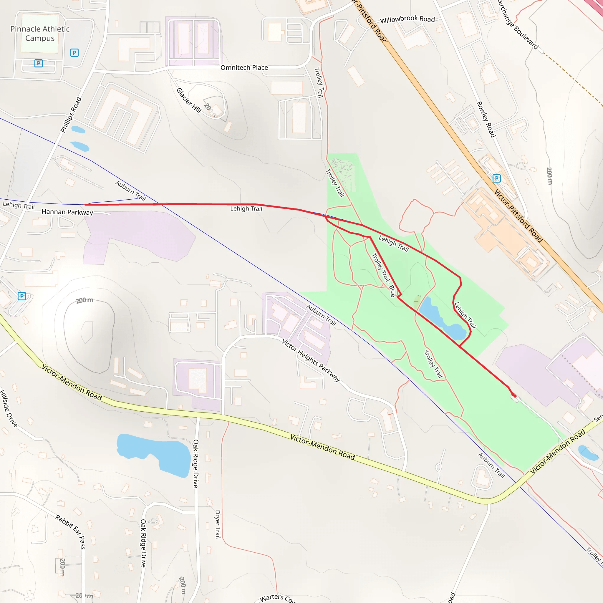 Lehigh Trail and Trolley Trail Loop mobile static map