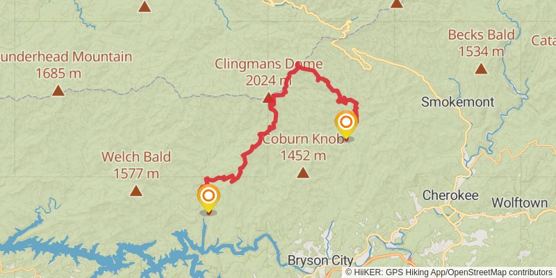 Benton Mackaye Trail alt 2 Map