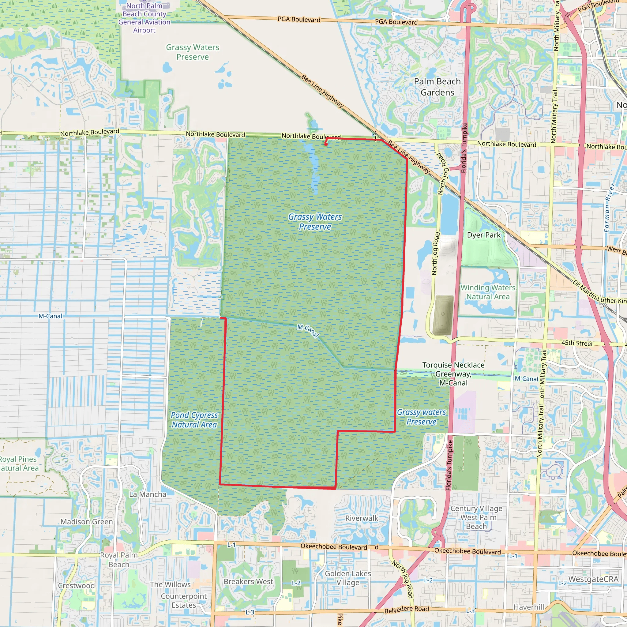 Owahee Trail - Grassy Waters Preserve mobile static map