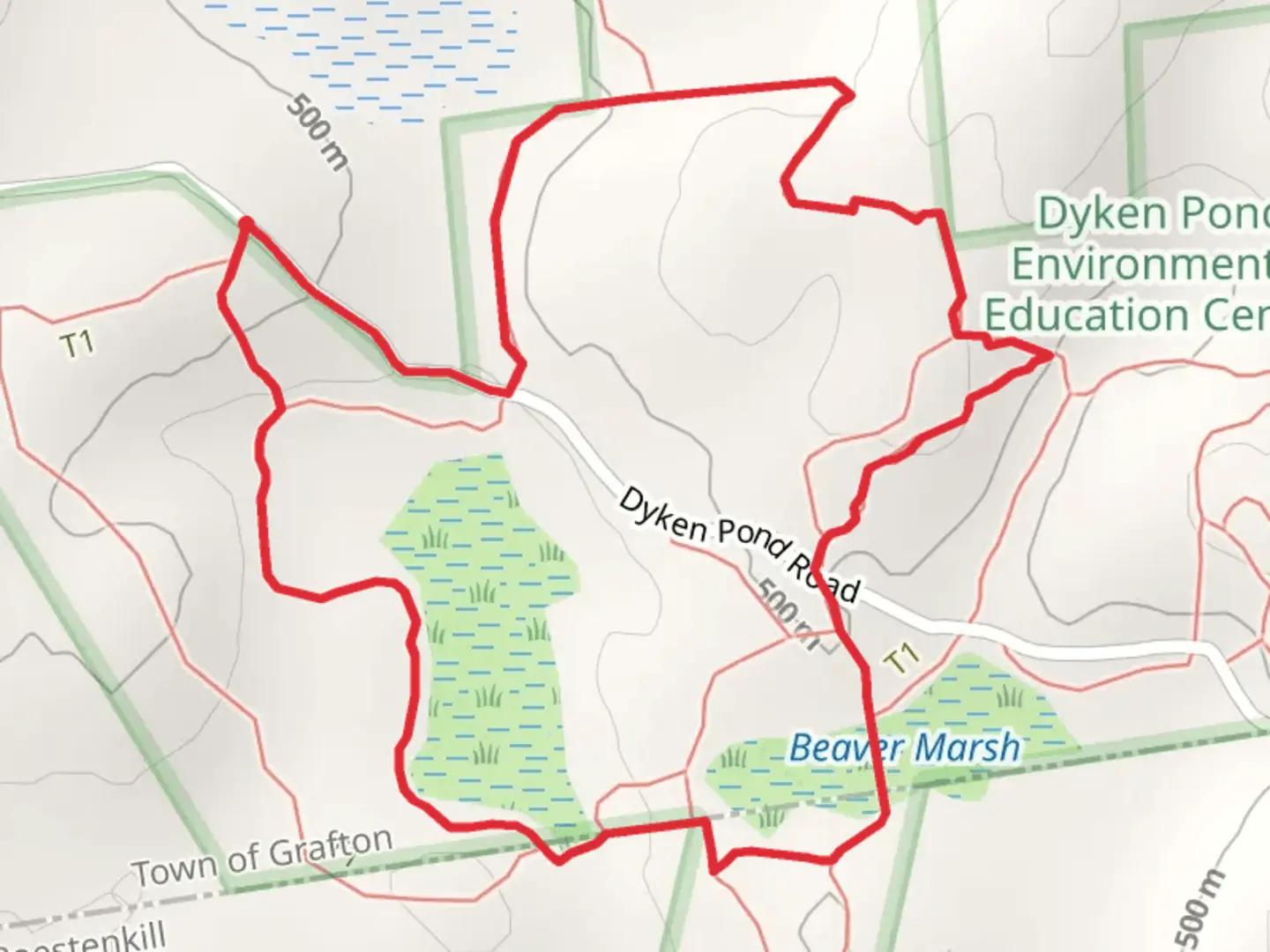 An image depicting the trail Long Trail at Dyken Pond Center - White and Spring Trail Loop and its surrounding area.