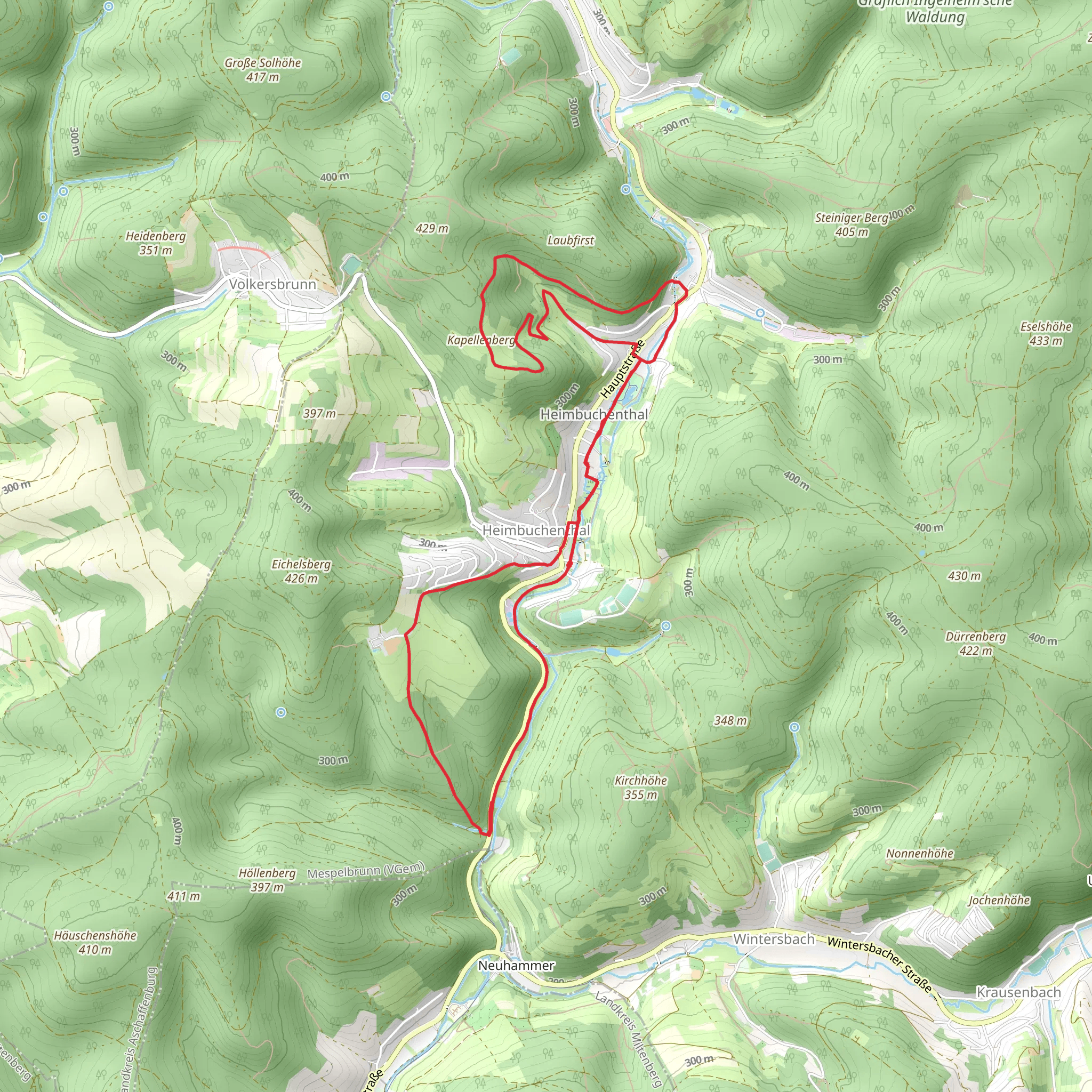 Kulturweg Heimbuchenthal and Gelb Heimbuchenthal mobile static map