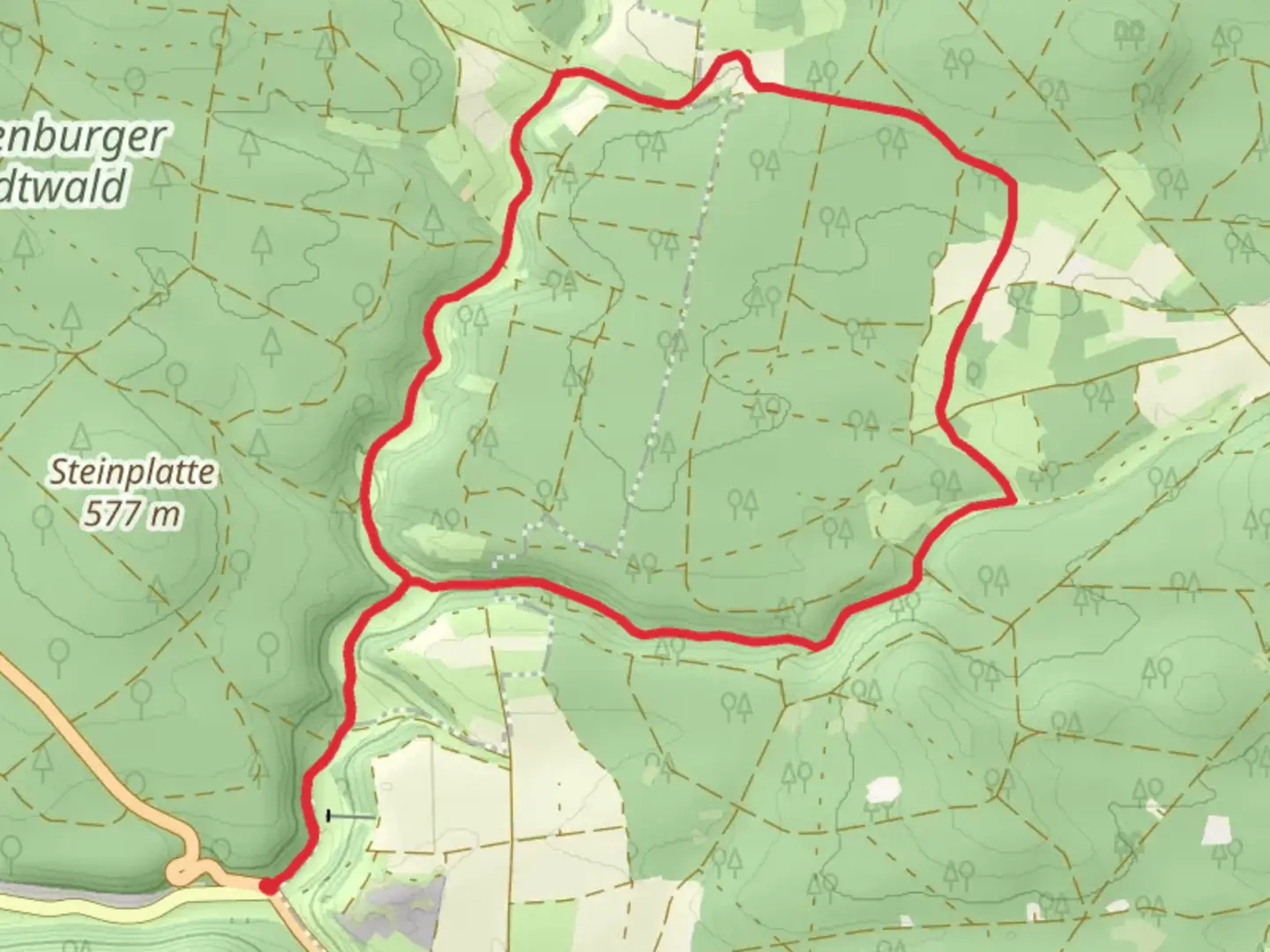 An image depicting the trail Hohllochweg and Laubentalweg and its surrounding area.